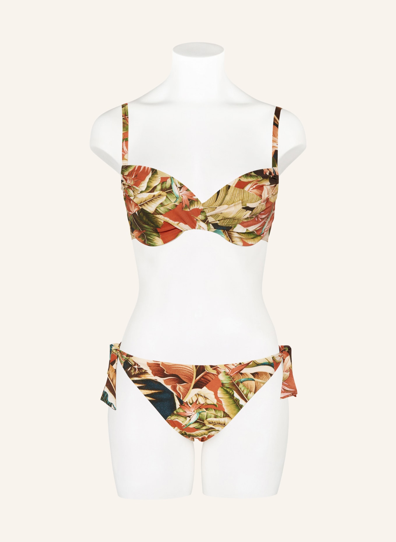 MARYAN MEHLHORN Underwired bikini top ELEMENTS, Color: DARK ORANGE/ LIGHT BROWN/ LIGHT GREEN (Image 2)