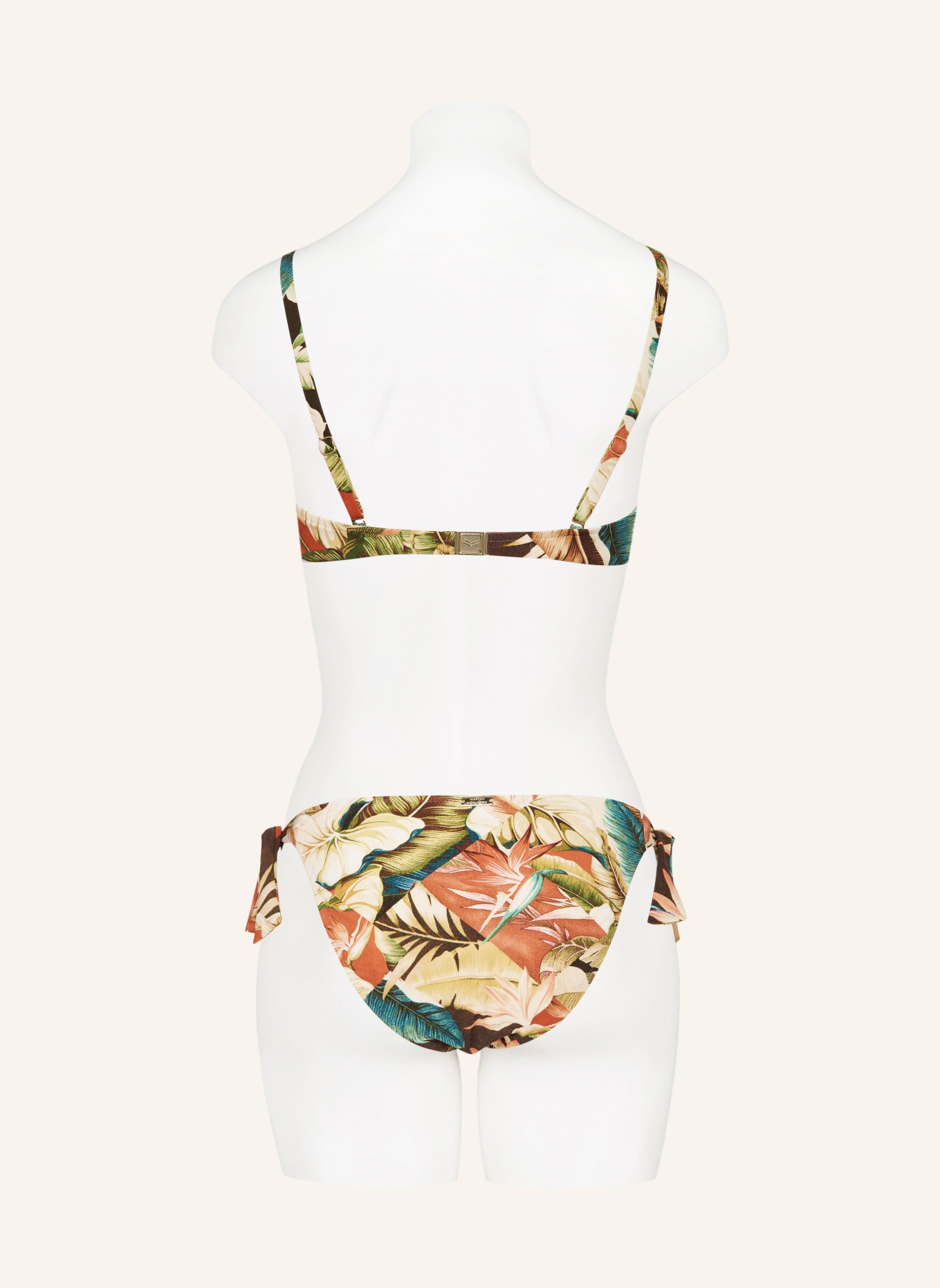 MARYAN MEHLHORN Underwired bikini top ELEMENTS, Color: DARK ORANGE/ LIGHT BROWN/ LIGHT GREEN (Image 3)