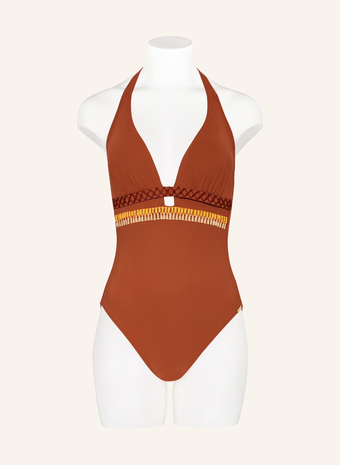 MARYAN MEHLHORN Halter neck swimsuit CRAFT, Color: DARK ORANGE (Image 2)