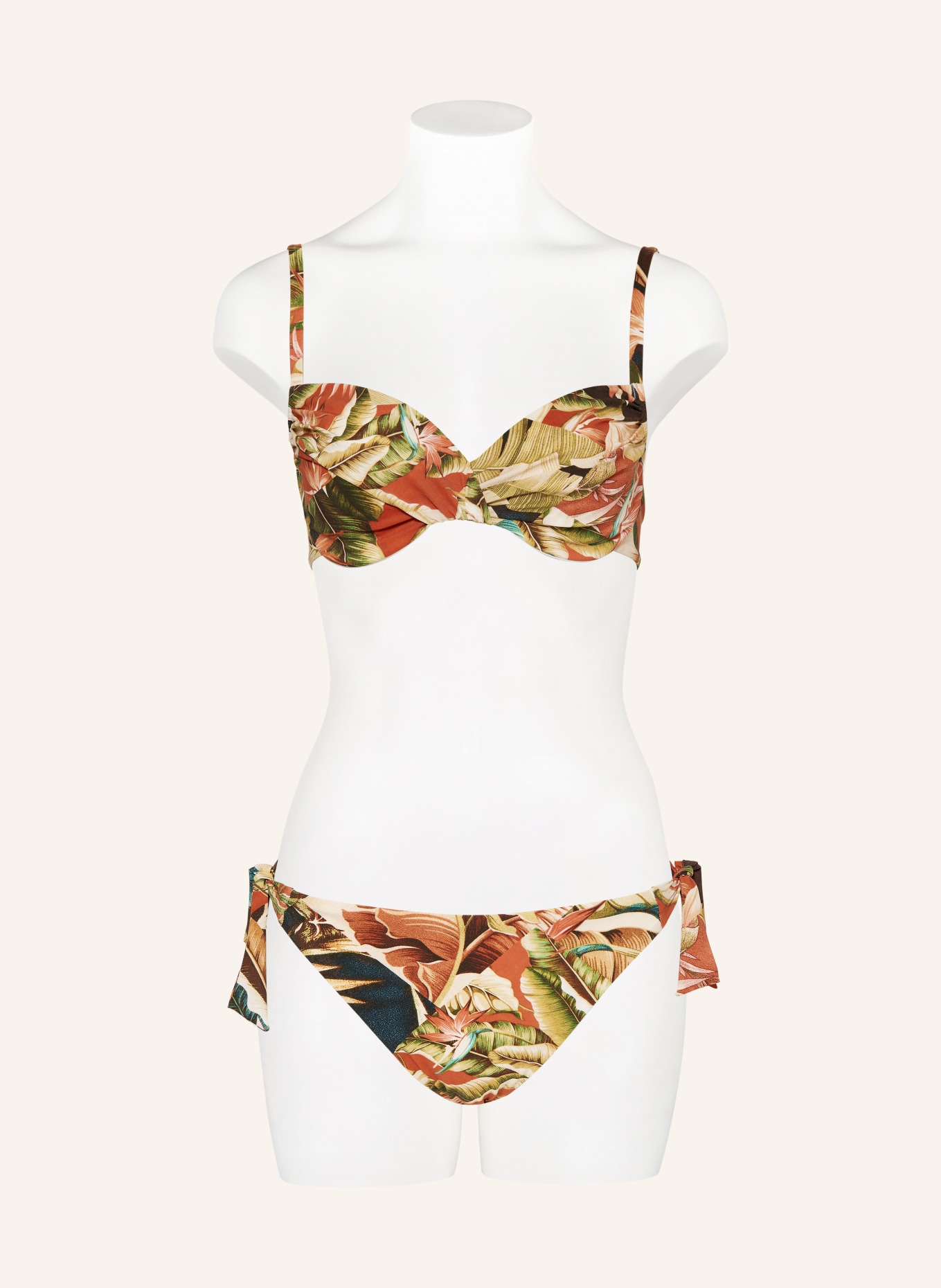 MARYAN MEHLHORN Triangel-Bikini-Hose HYPNOTIC, Farbe: DUNKELORANGE/ HELLGRÜN/ HELLBRAUN (Bild 2)