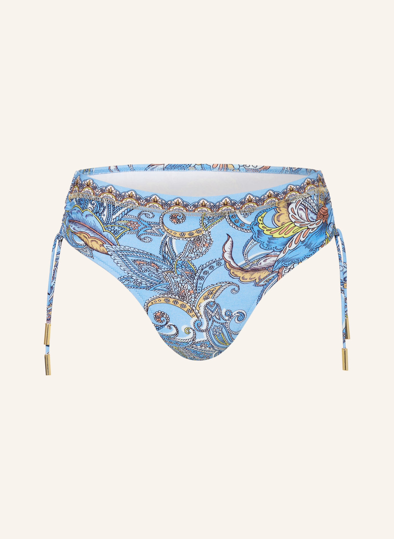 MARYAN MEHLHORN Basic bikini bottoms MAJORELLE, Color: LIGHT BLUE/ YELLOW/ LIGHT BROWN (Image 1)