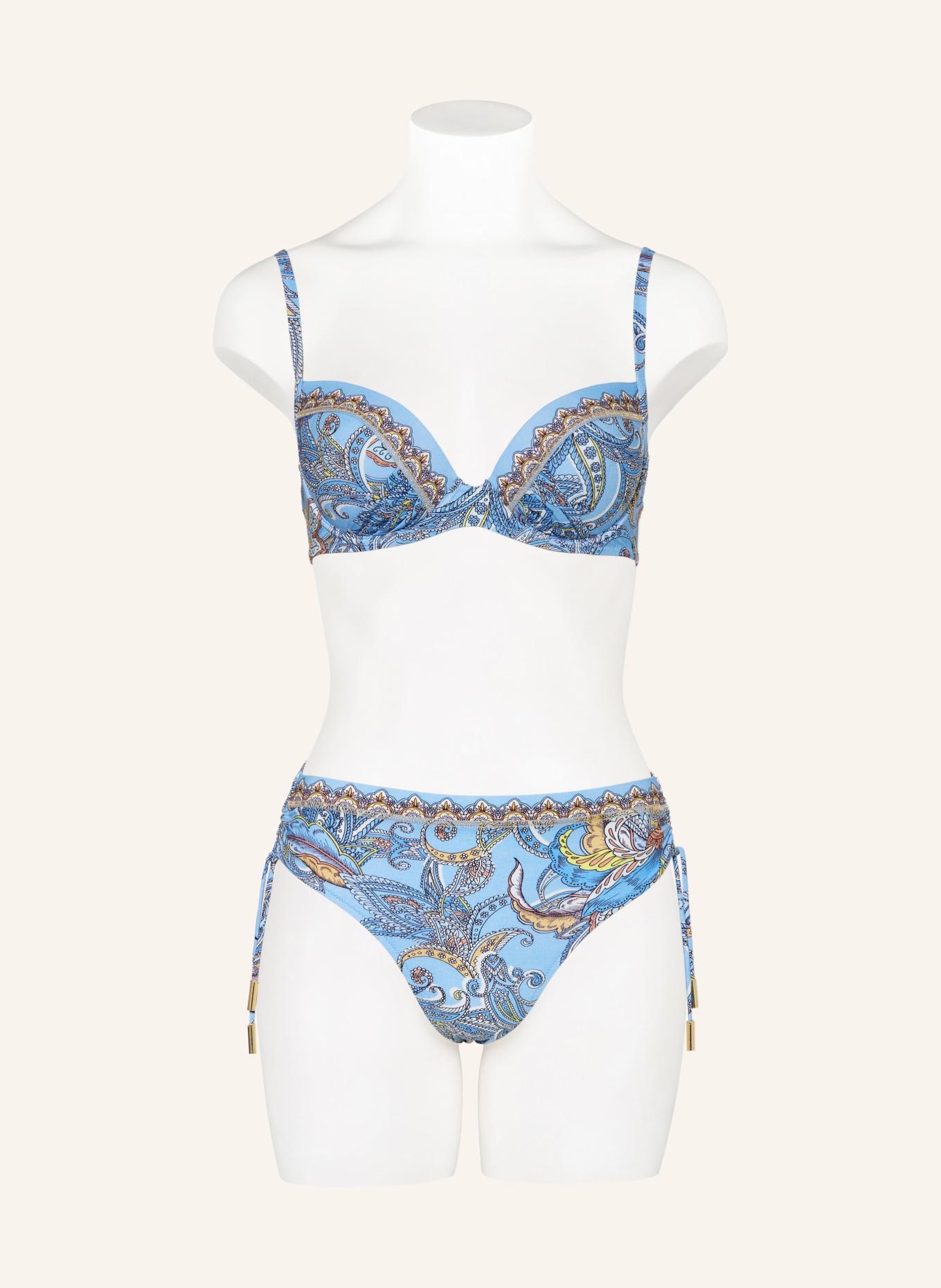 MARYAN MEHLHORN Basic bikini bottoms MAJORELLE, Color: LIGHT BLUE/ YELLOW/ LIGHT BROWN (Image 2)