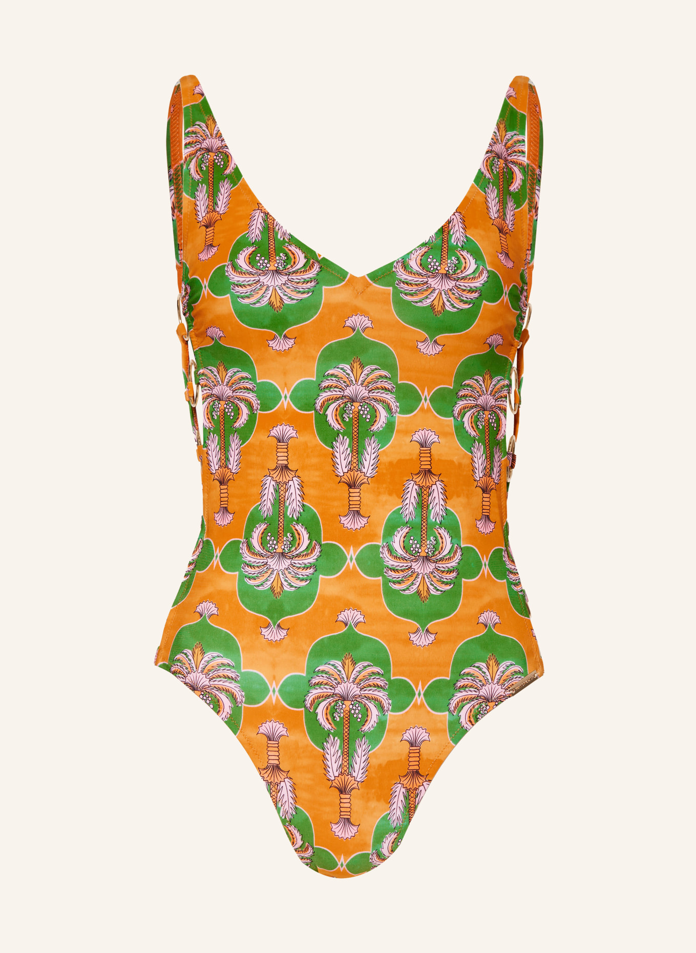 watercult Swimsuit PALM FESTIVAL, Color: ORANGE/ GREEN (Image 1)