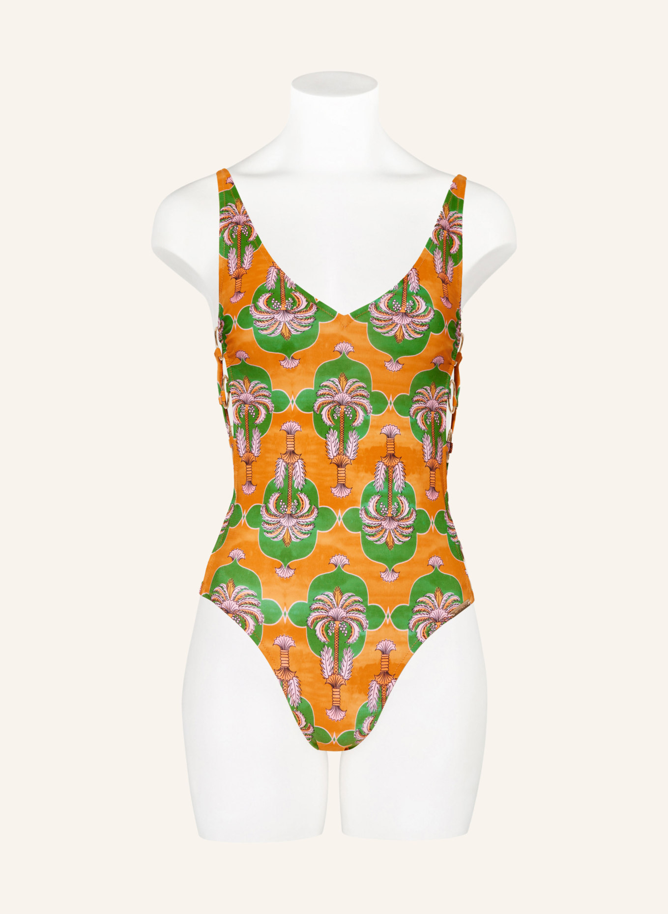 watercult Swimsuit PALM FESTIVAL, Color: ORANGE/ GREEN (Image 2)