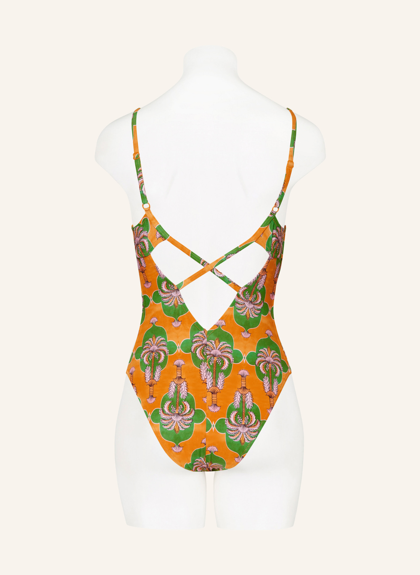 watercult Swimsuit PALM FESTIVAL, Color: ORANGE/ GREEN (Image 3)