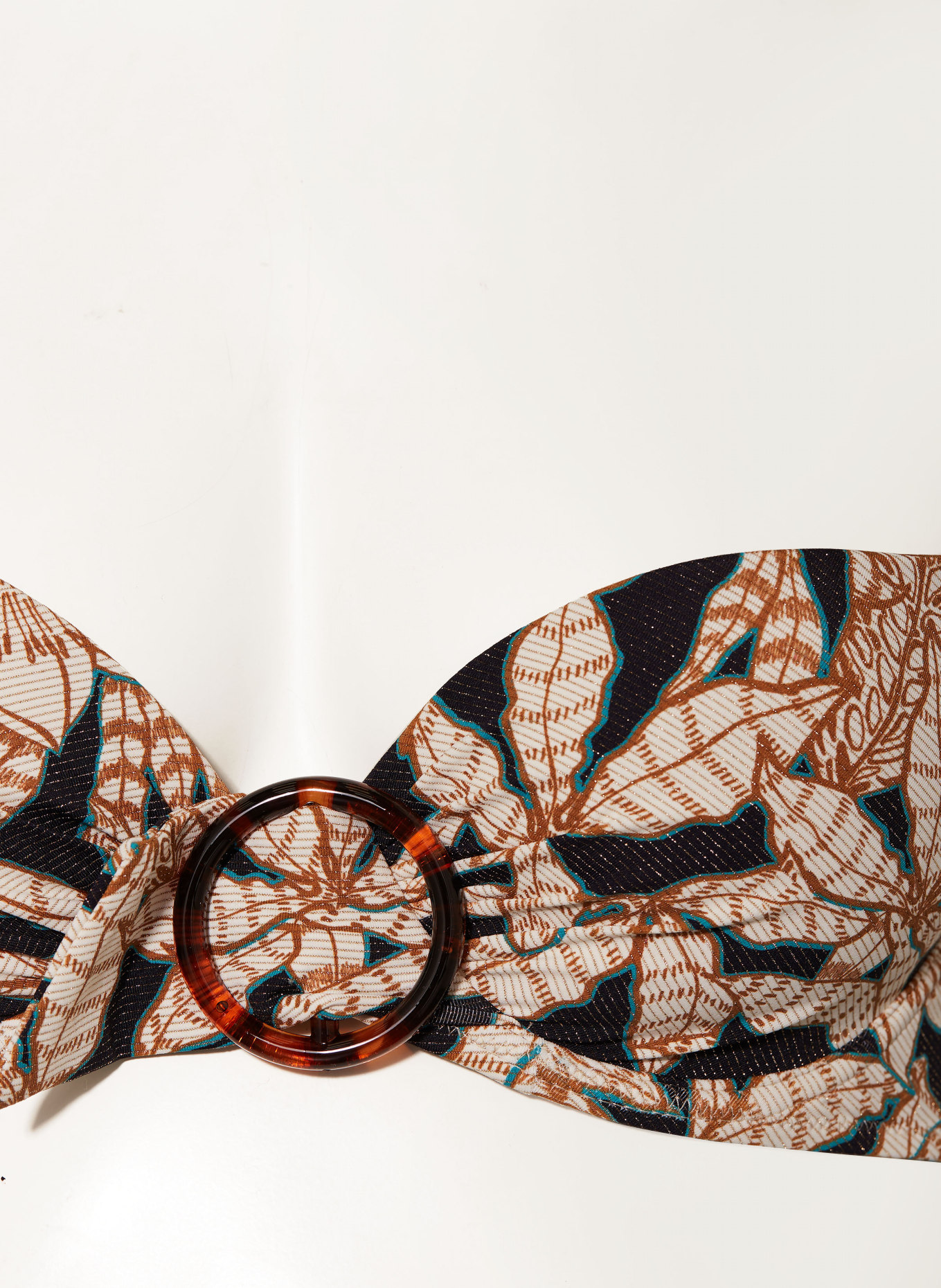 watercult Underwired bikini top LES CÔTES with glitter thread, Color: BLACK/ BEIGE/ COGNAC (Image 5)