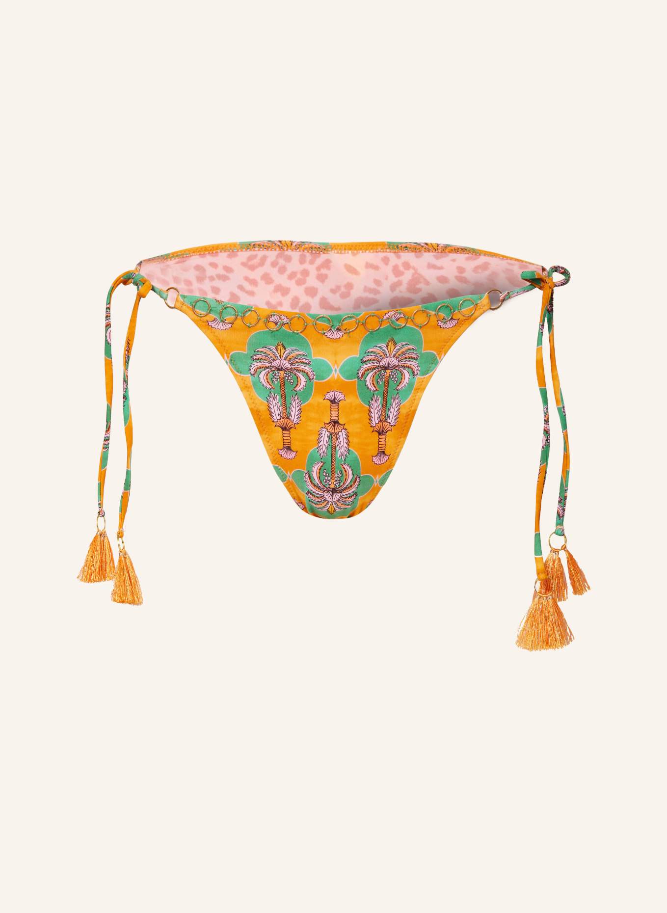 watercult Triangle bikini bottoms PALM FESTIVAL: ORANGE / GREEN