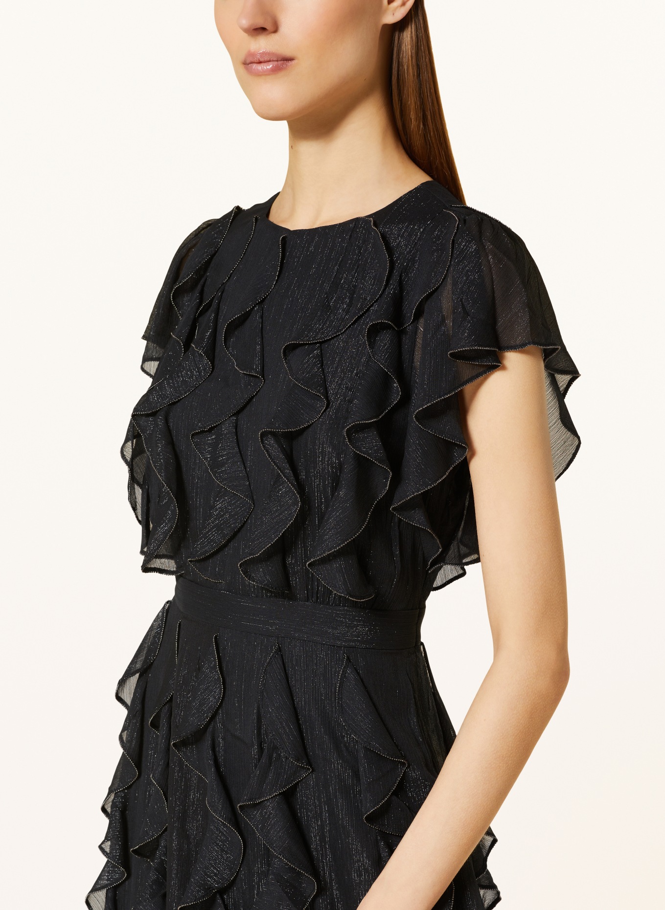 TED BAKER Dress HAZZIE with glitter thread and frills, Color: BLACK (Image 4)