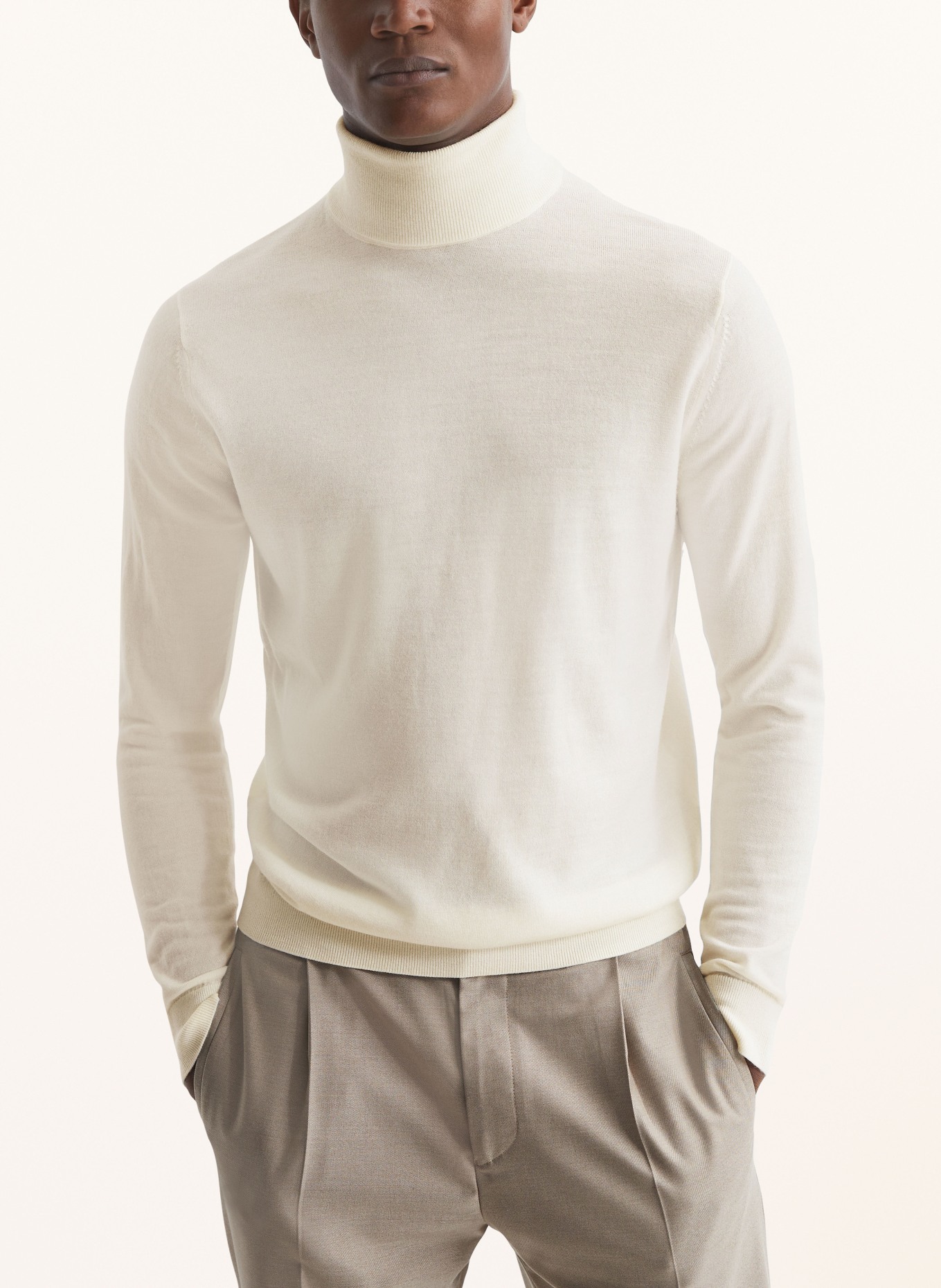 REISS Turtleneck sweater CAINE made of merino wool, Color: CREAM (Image 4)