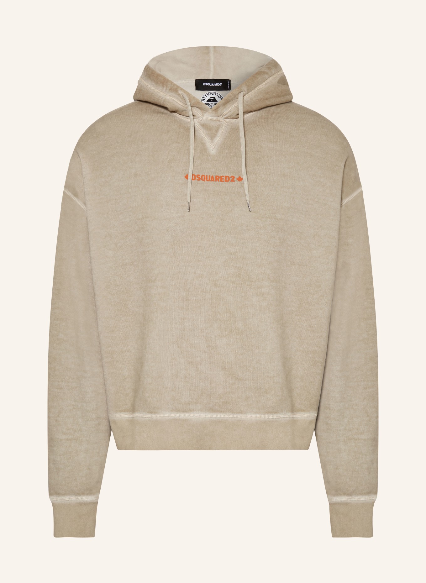DSQUARED2 Oversized hoodie, Color: BEIGE (Image 1)