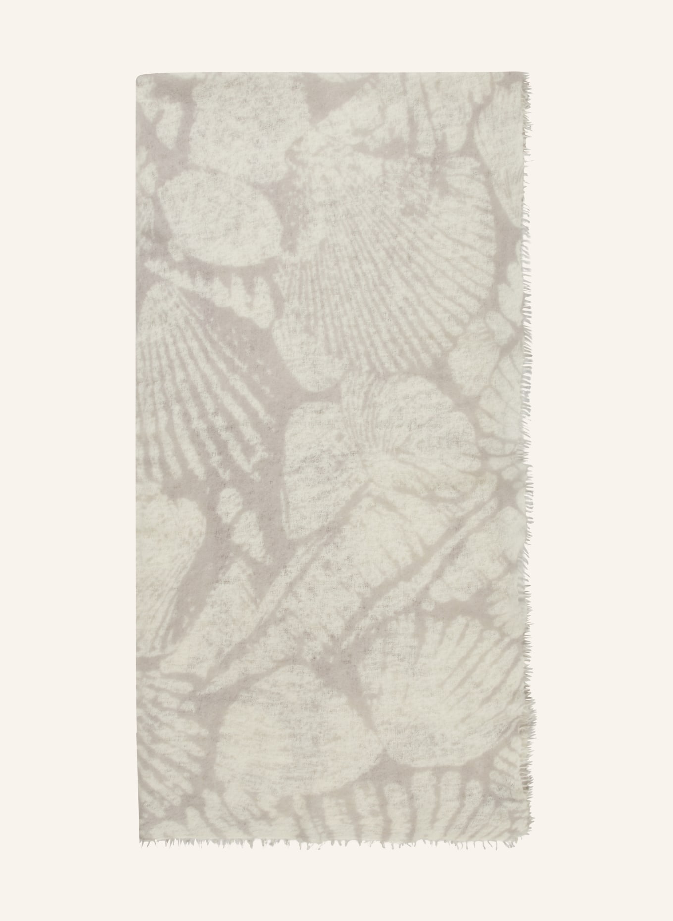 PURSCHOEN Cashmere scarf SEASIDE, Color: CREAM/ GRAY (Image 1)