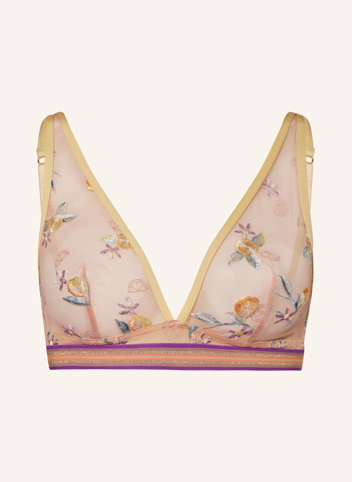 mey Triangle bra series POETRY LEMON with glitter thread, Color: LIGHT ORANGE/ YELLOW/ TEAL (Image 1)