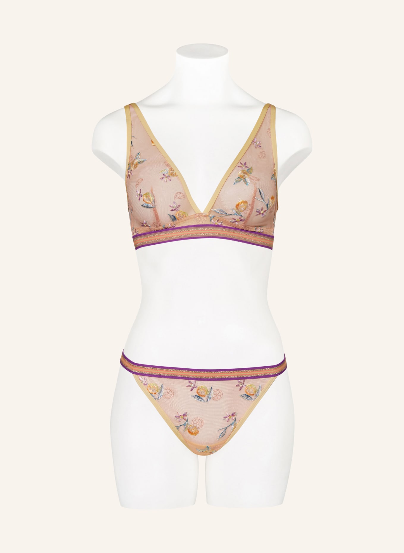 mey Triangle bra series POETRY LEMON with glitter thread, Color: LIGHT ORANGE/ YELLOW/ TEAL (Image 2)