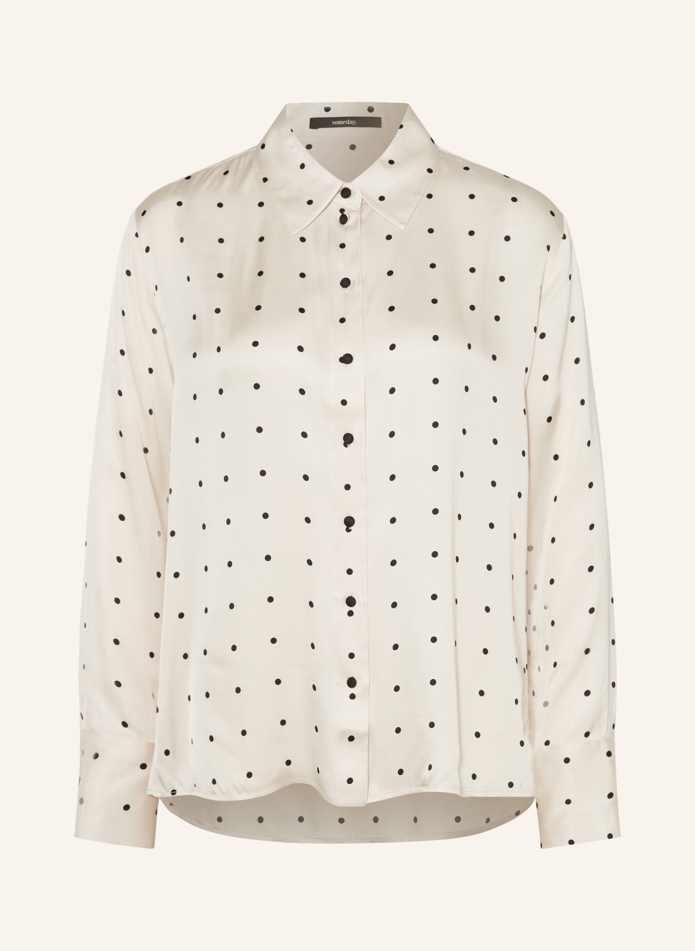 someday Shirt blouse ZISAKI in satin, Color: CREAM/ BLACK (Image 1)