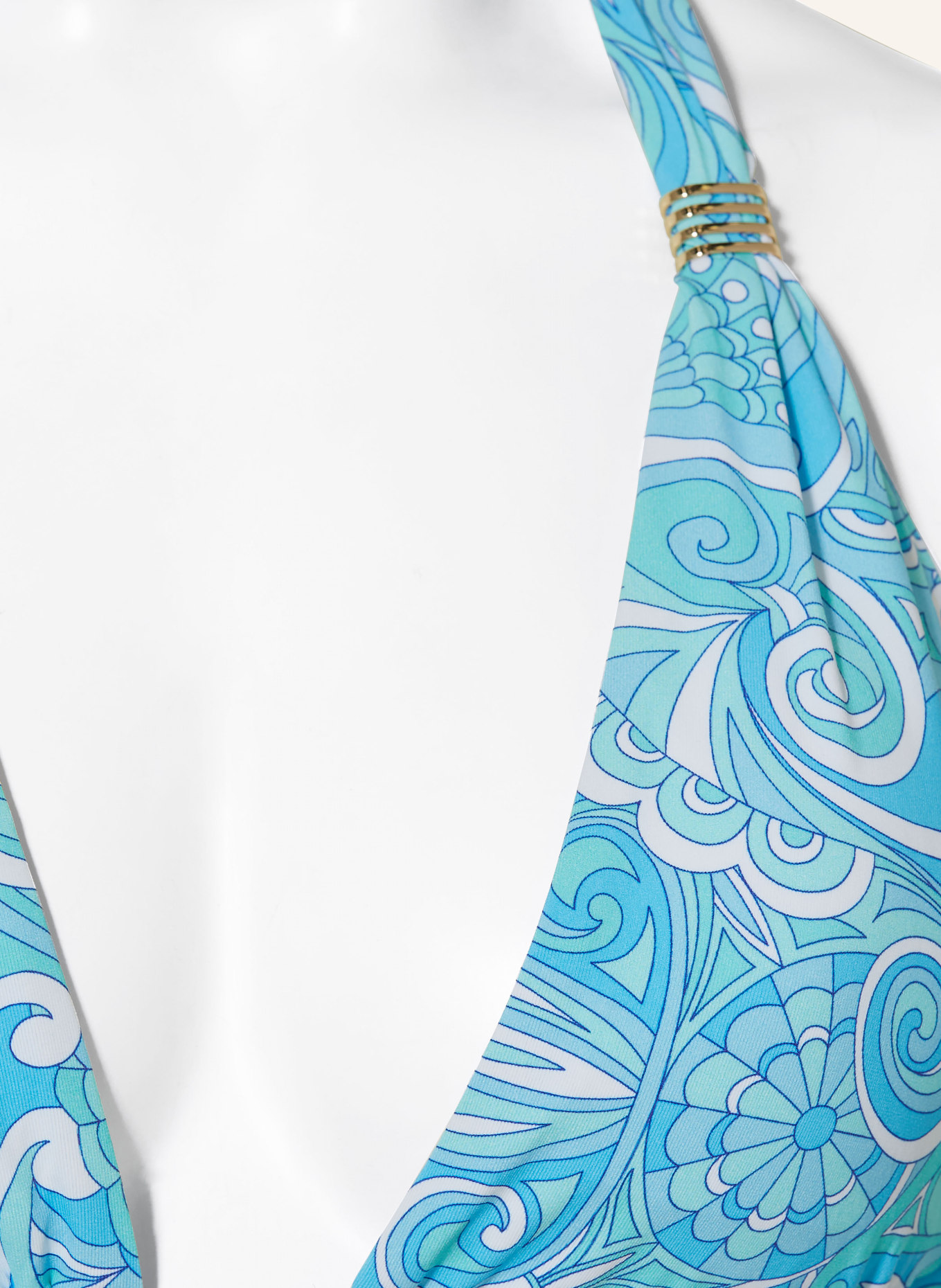 MELISSA ODABASH Triangle bikini GRENADA, Color: WHITE/ LIGHT BLUE/ MINT (Image 4)