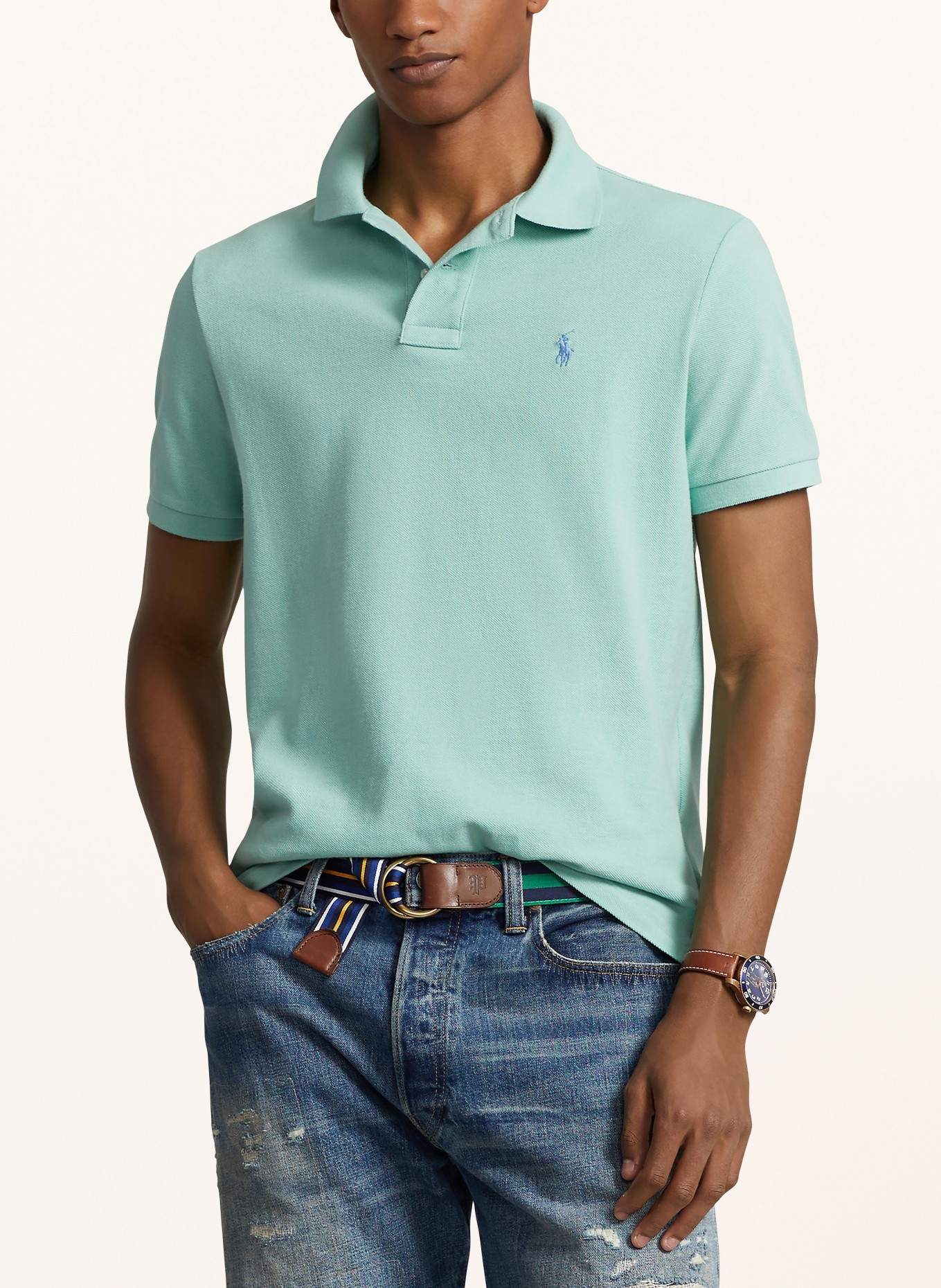 POLO RALPH LAUREN Piqué-Poloshirt Slim Fit, Farbe: MINT (Bild 4)