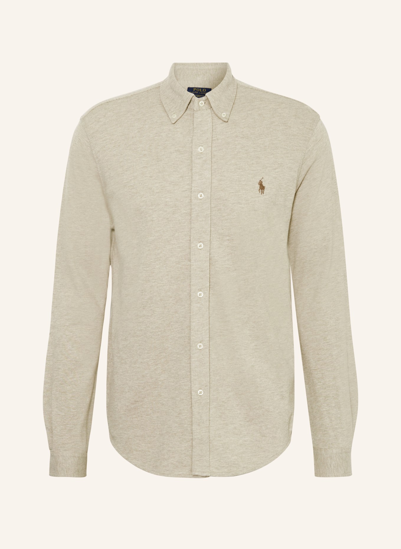 POLO RALPH LAUREN Piqué shirt custom fit, Color: BEIGE (Image 1)