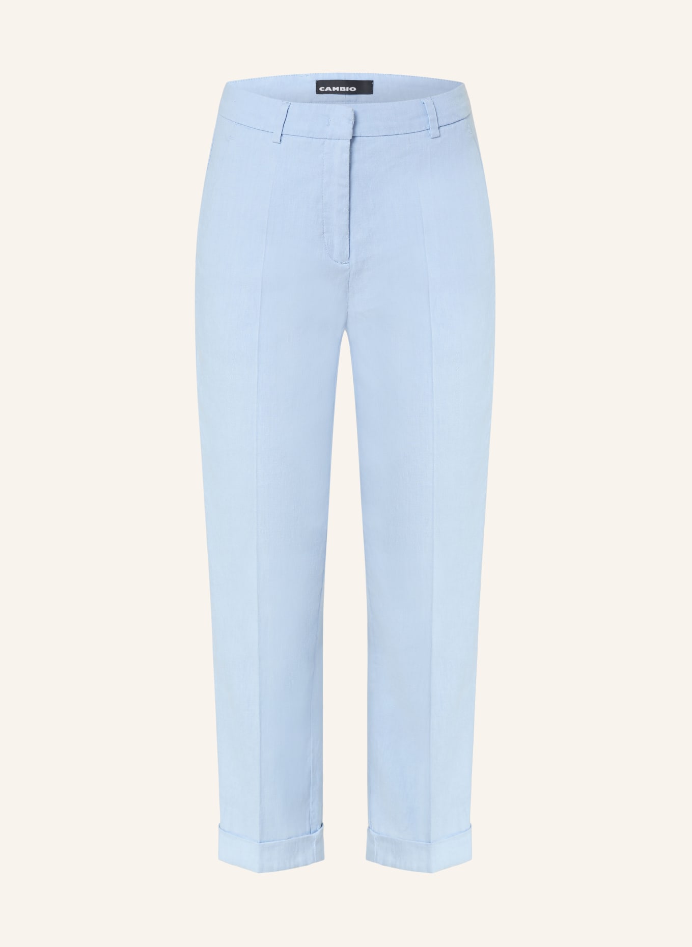 CAMBIO 7/8 pants KRYSTAL with linen , Color: LIGHT BLUE (Image 1)