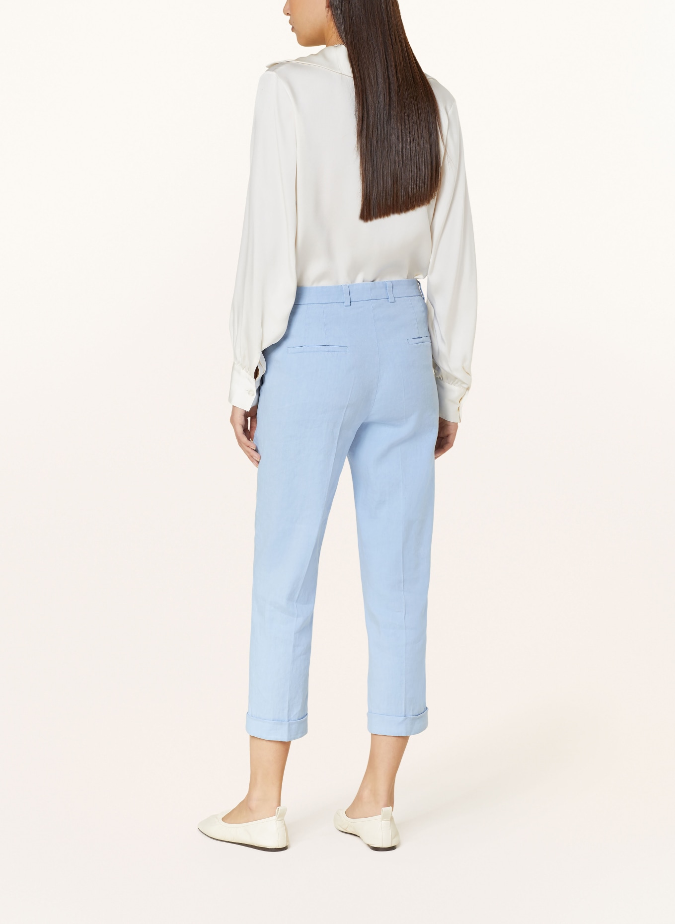 CAMBIO 7/8 pants KRYSTAL with linen , Color: LIGHT BLUE (Image 3)