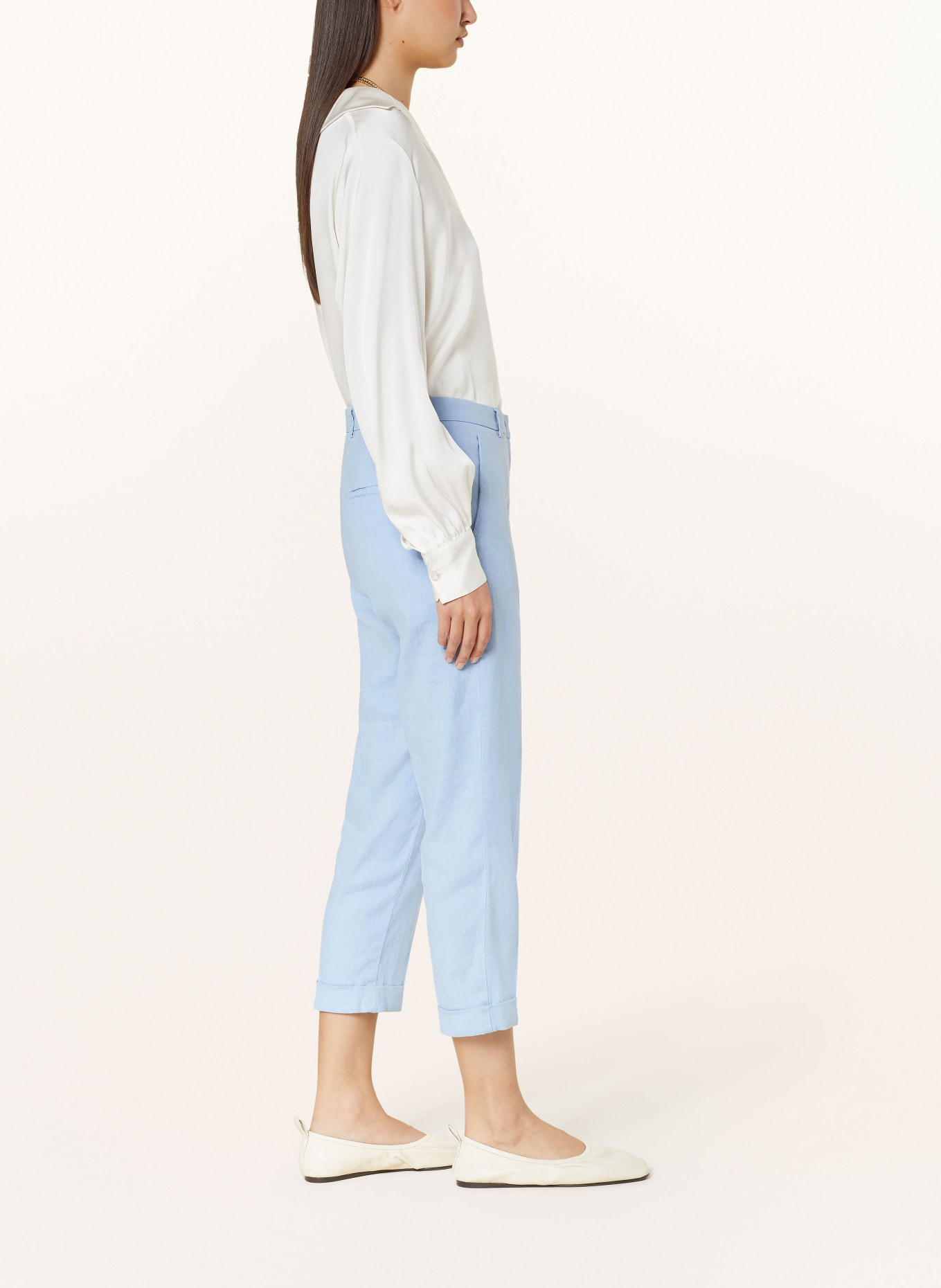 CAMBIO 7/8 pants KRYSTAL with linen , Color: LIGHT BLUE (Image 4)