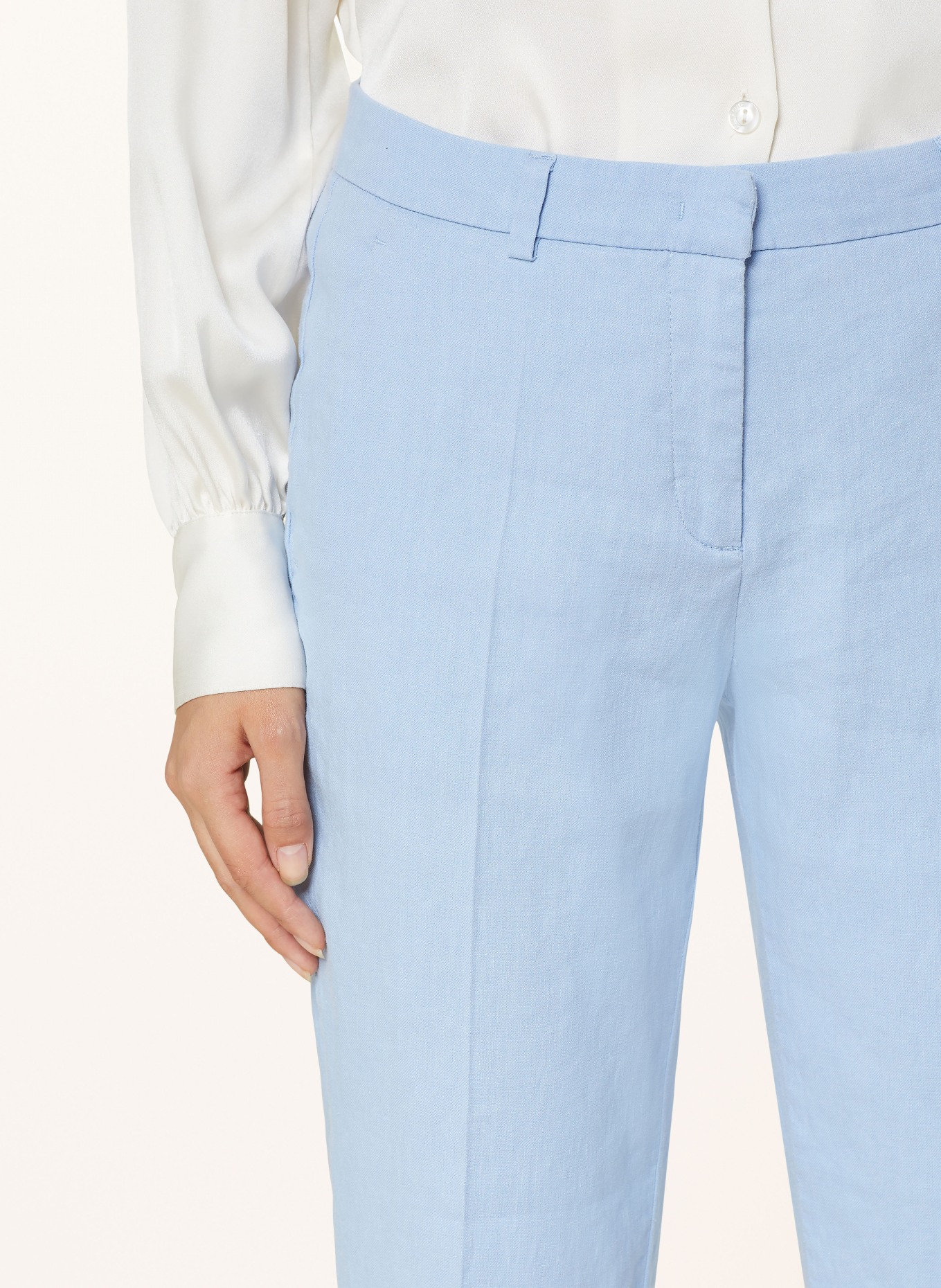 CAMBIO 7/8 pants KRYSTAL with linen , Color: LIGHT BLUE (Image 5)