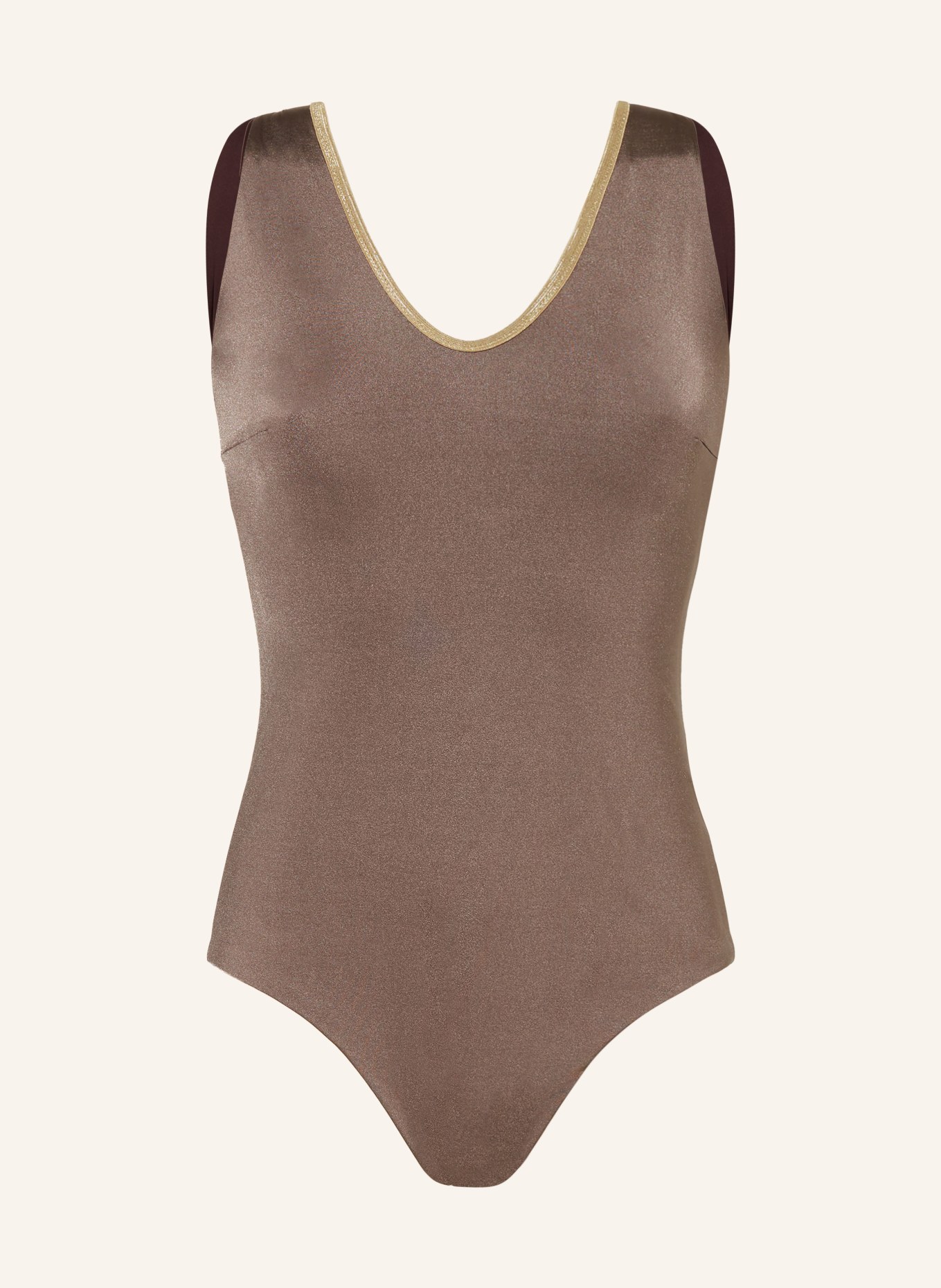 MYMARINI Swimsuit SHINE reversible , Color: BROWN (Image 1)
