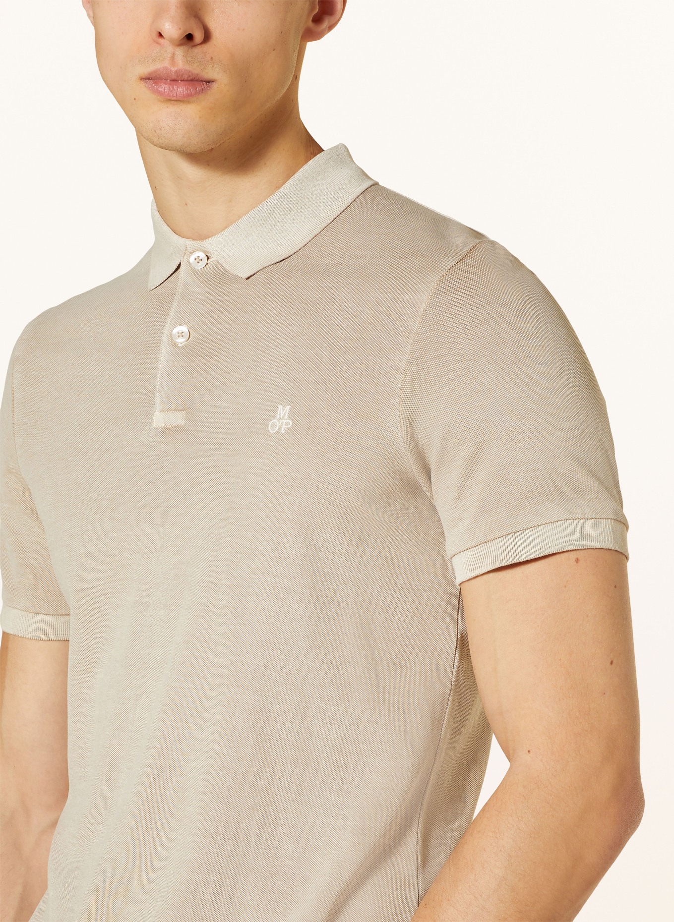 Marc O'Polo Piqué-Poloshirt Shaped Fit, Farbe: BEIGE (Bild 4)