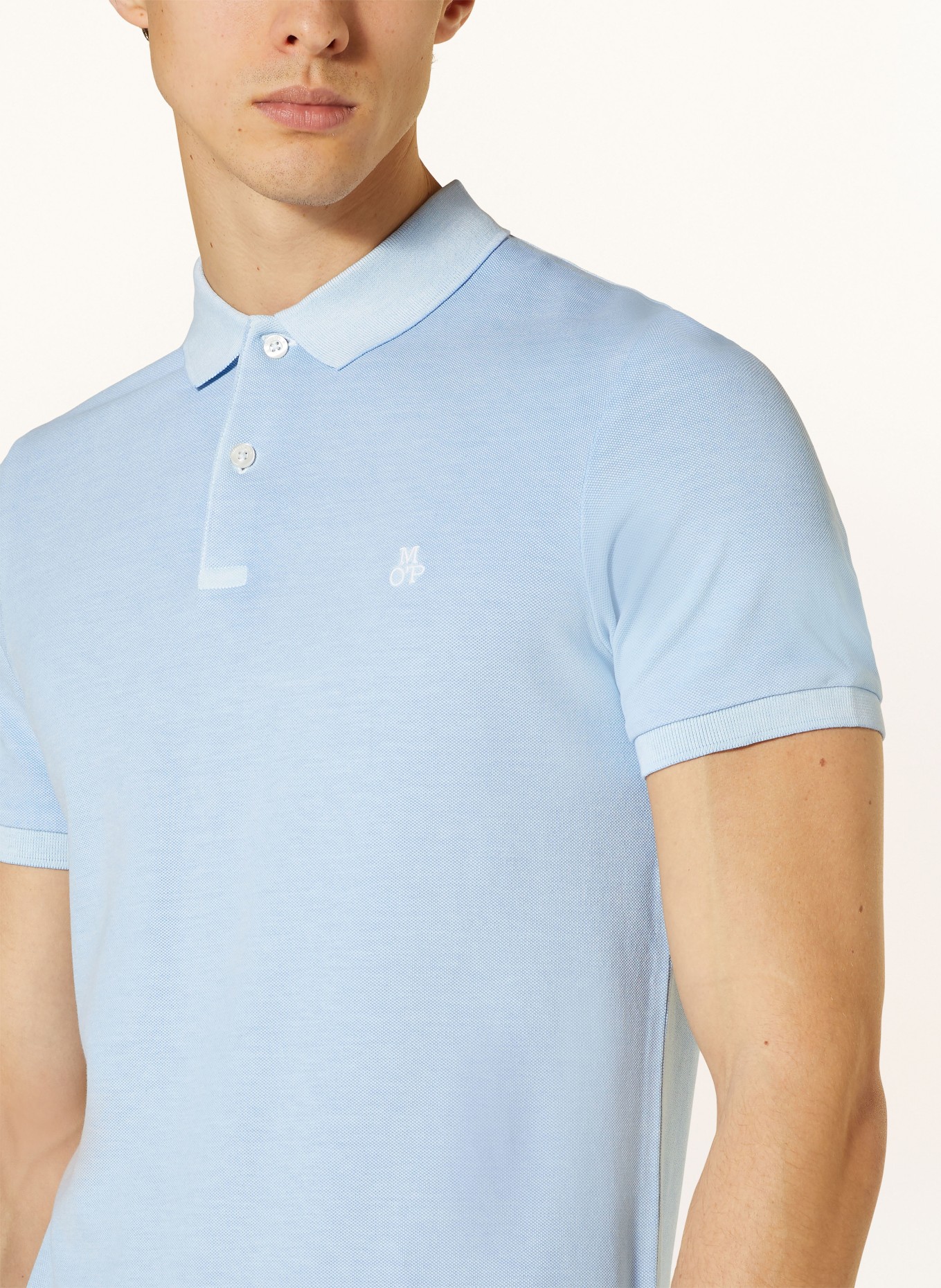 Marc O'Polo Piqué-Poloshirt Shaped Fit, Farbe: HELLBLAU (Bild 4)