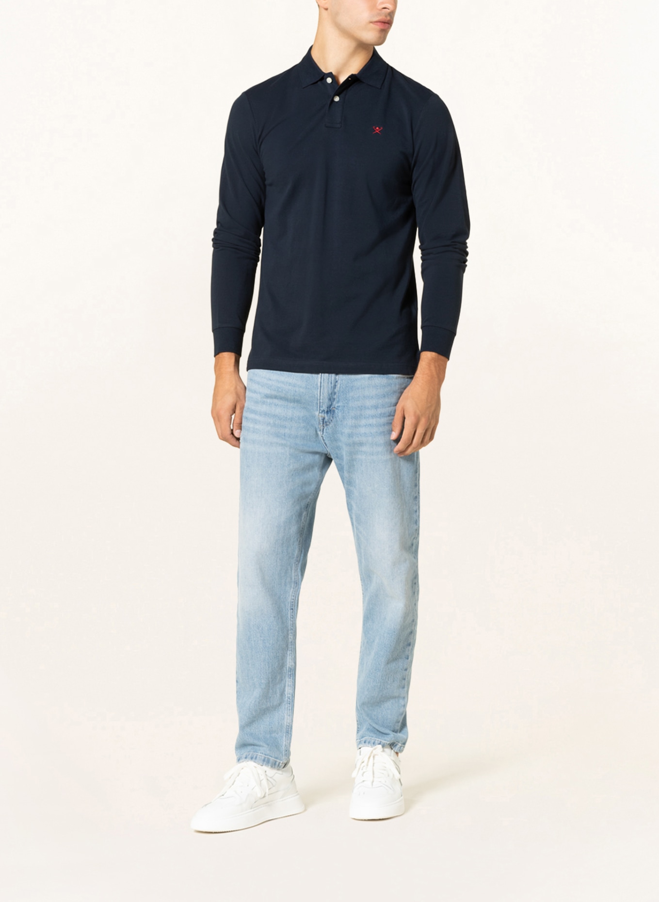 HACKETT LONDON Piqué-Poloshirt Slim Fit: DUNKELBLAU