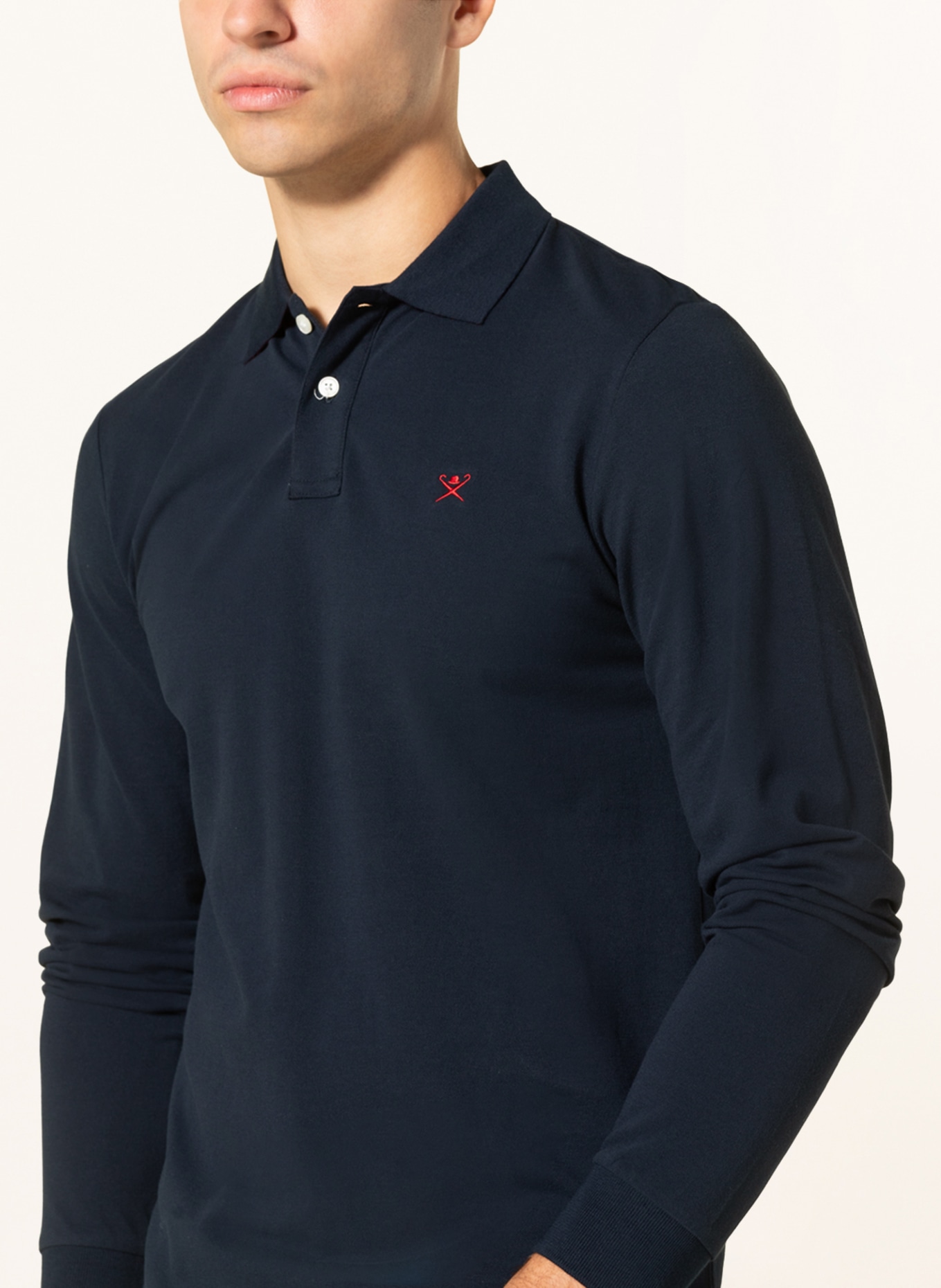 HACKETT LONDON Piqué-Poloshirt Slim Fit: DUNKELBLAU