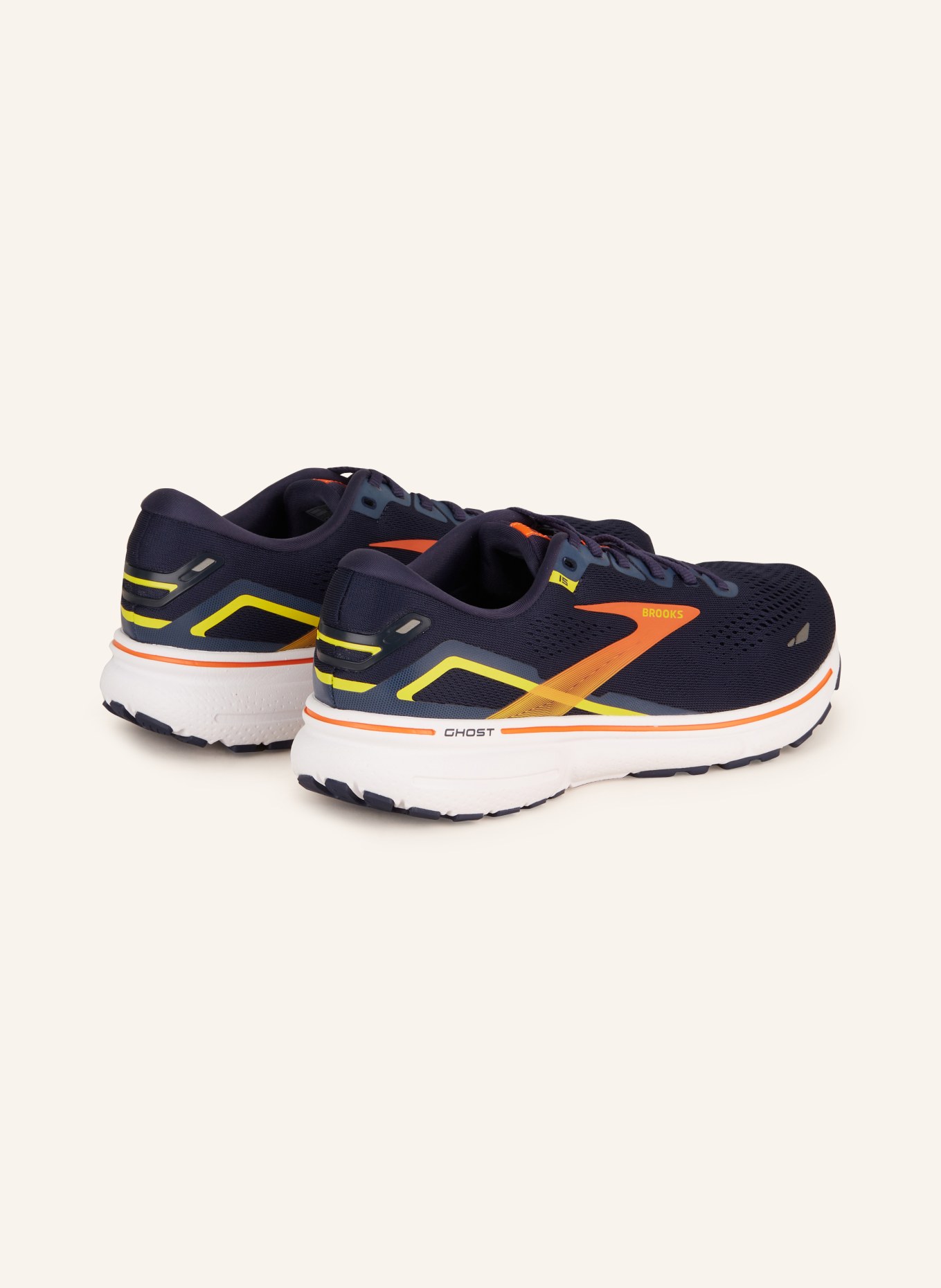 BROOKS Running shoes GHOST 15 , Color: DARK BLUE/ ORANGE/ YELLOW (Image 2)