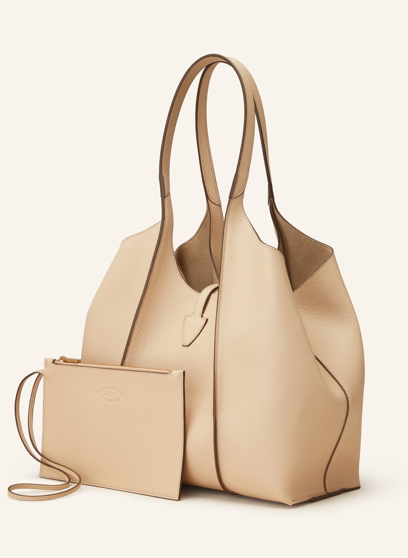 TOD'S Shopper T TIMELESS SMALL with pouch, Color: BEIGE (Image 2)