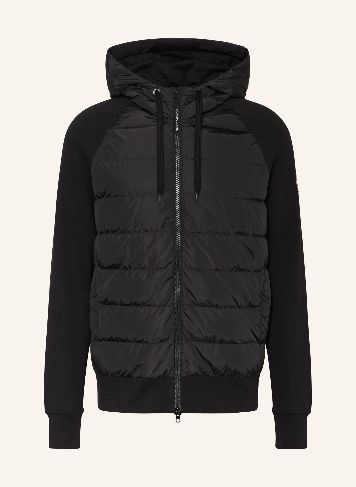 CANADA GOOSE Sweat jacket HYBRIDGE HURON in mixed materials, Color: BLACK (Image 1)
