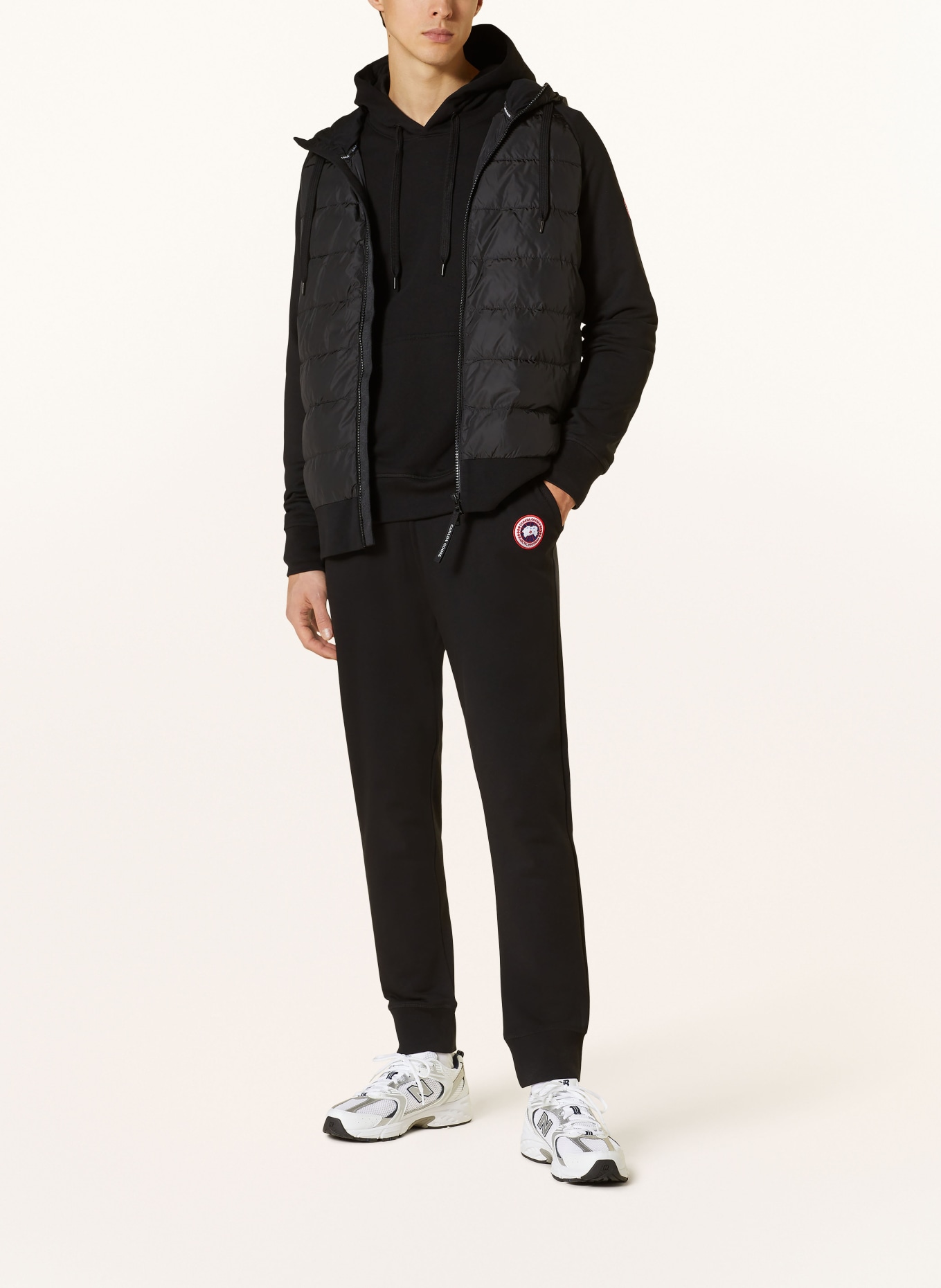 CANADA GOOSE Sweat jacket HYBRIDGE HURON in mixed materials, Color: BLACK (Image 2)