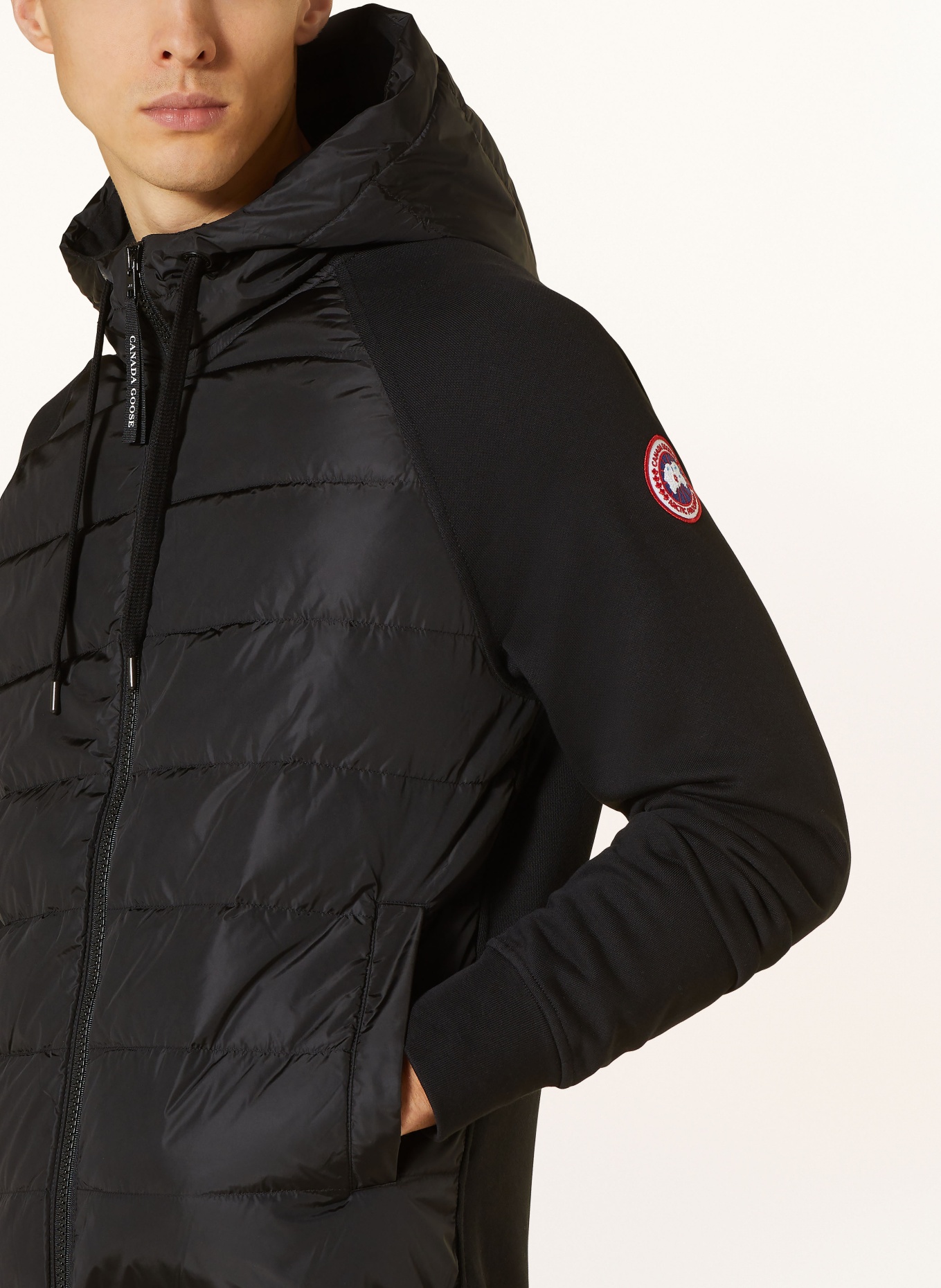 CANADA GOOSE Sweat jacket HYBRIDGE HURON in mixed materials, Color: BLACK (Image 5)