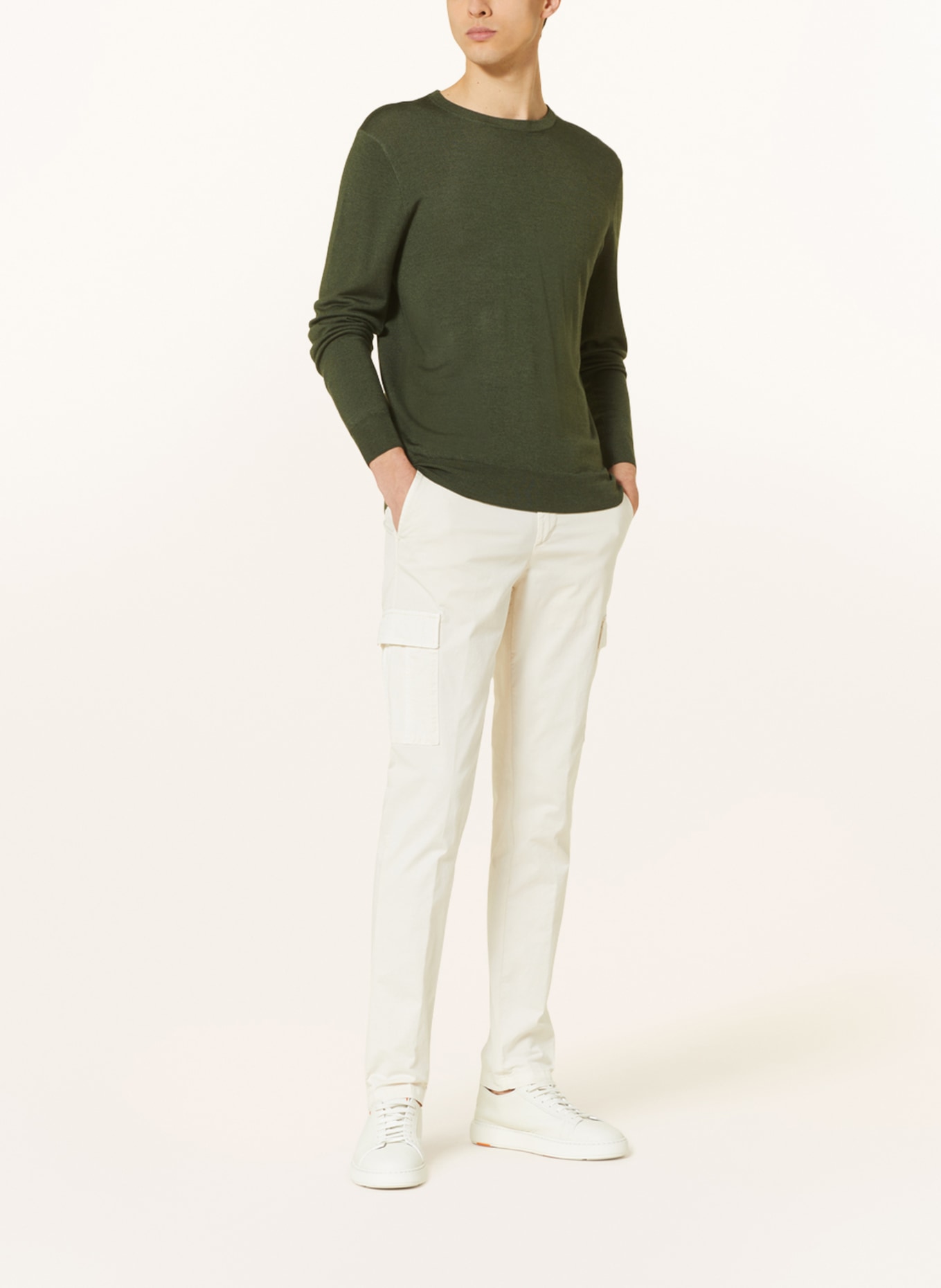 HACKETT LONDON Pullover aus Merinowolle: KHAKI