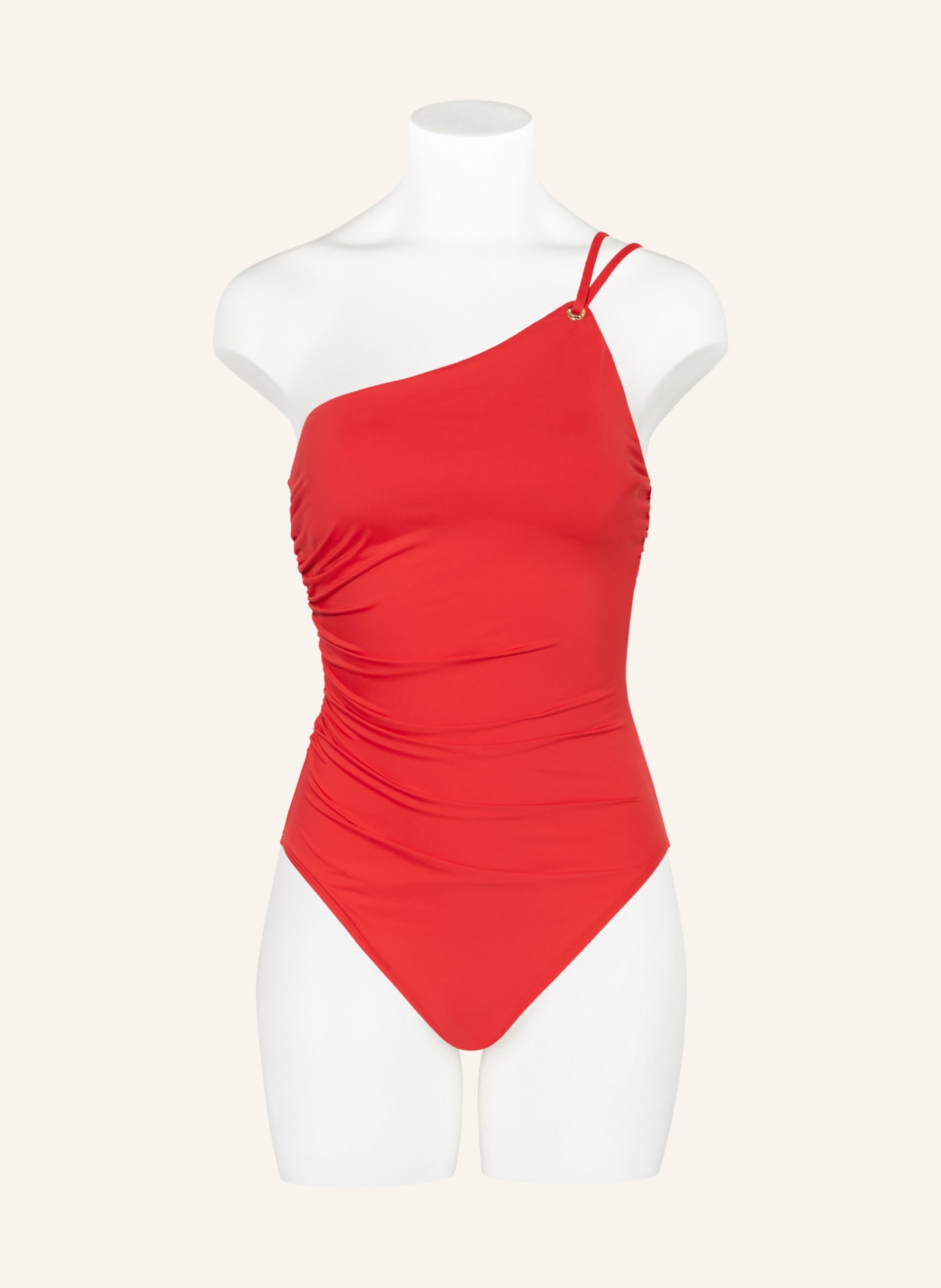 LAUREN RALPH LAUREN One-shoulder swimsuit BEACH CLUB SOLIDS, Color: RED (Image 2)