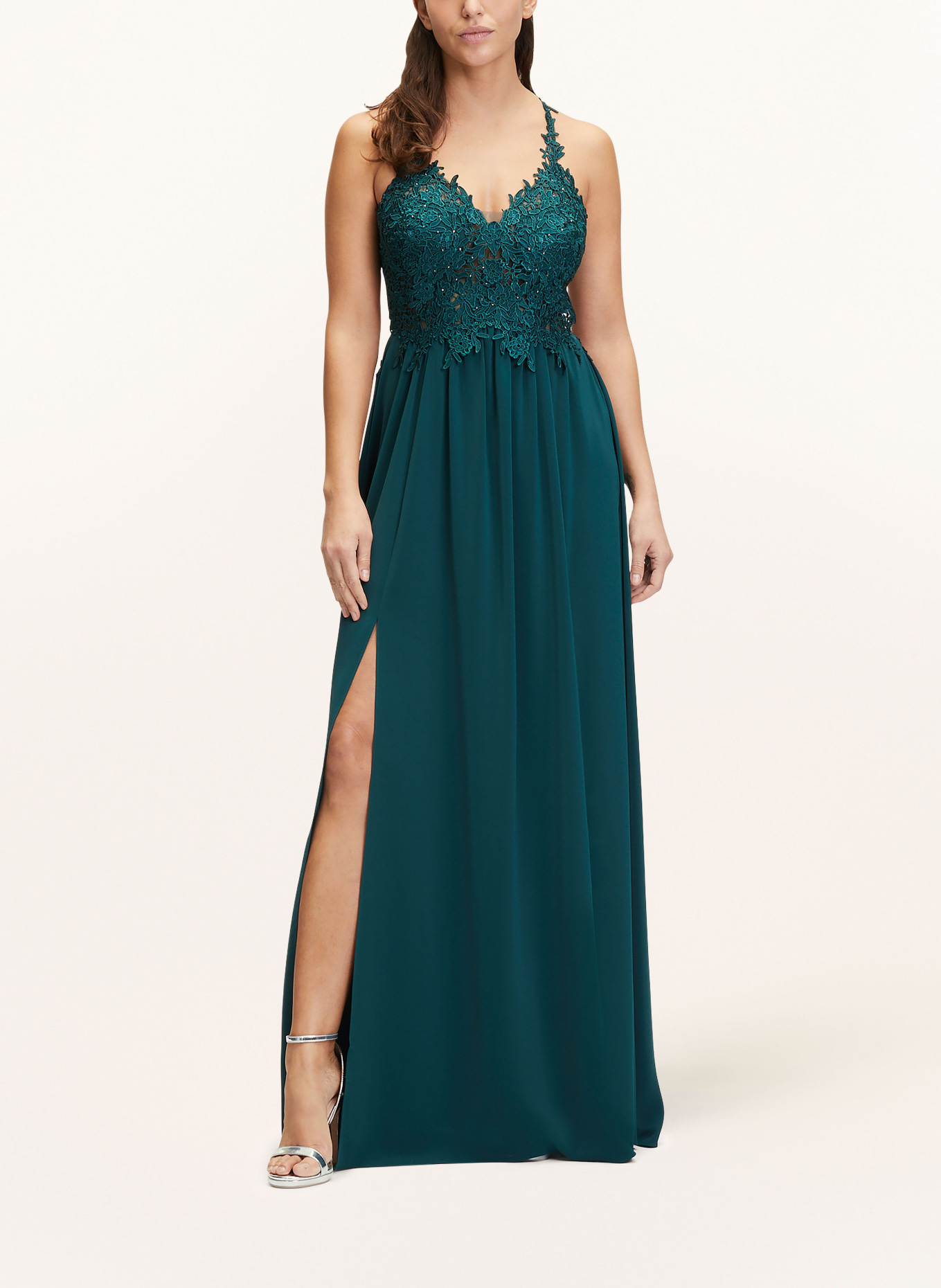 Suddenly Princess Evening dress with lace, Color: DARK GREEN (Image 2)