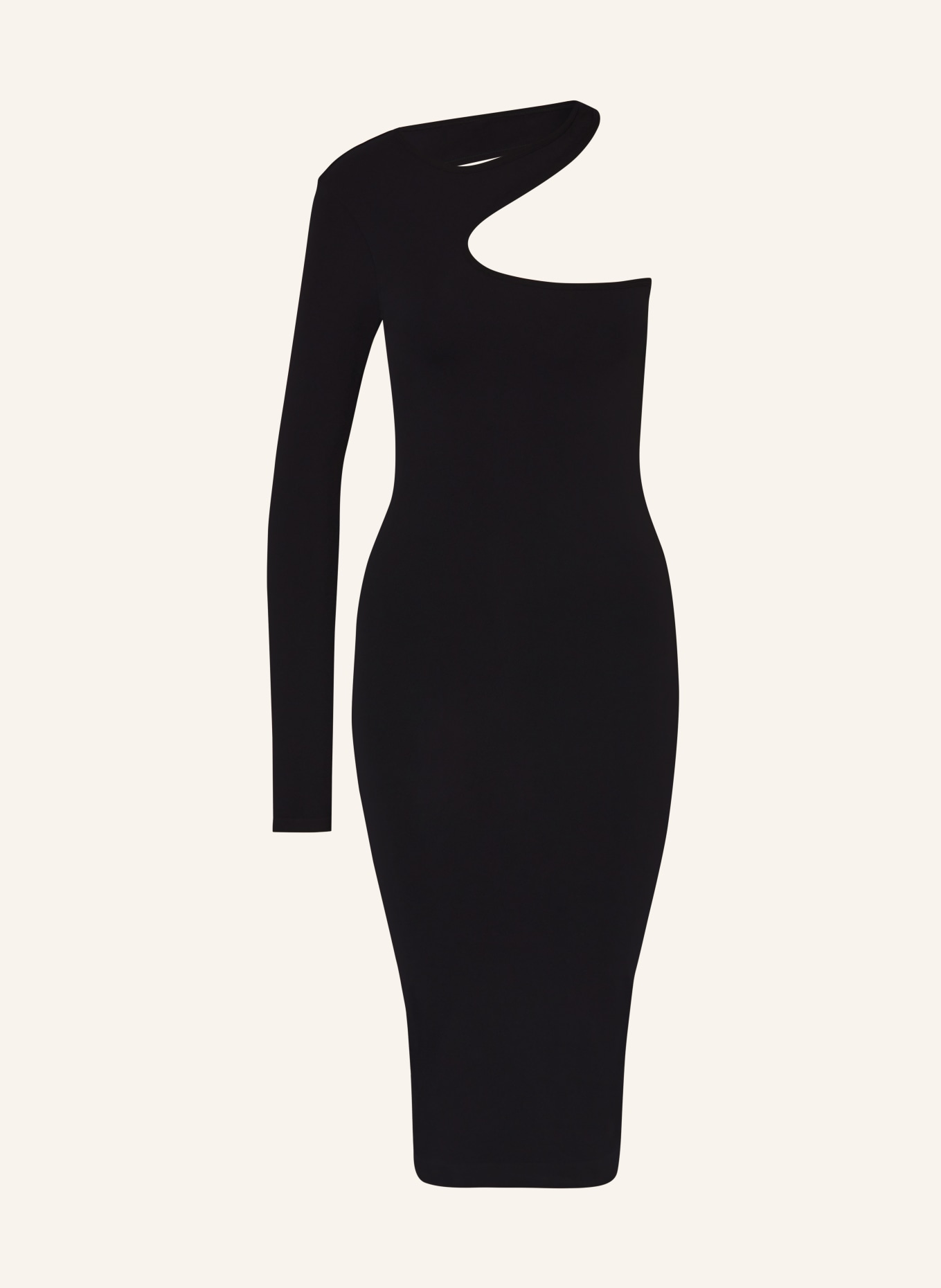 HELMUT LANG One-shoulder dress made of jersey, Color: BLACK (Image 1)