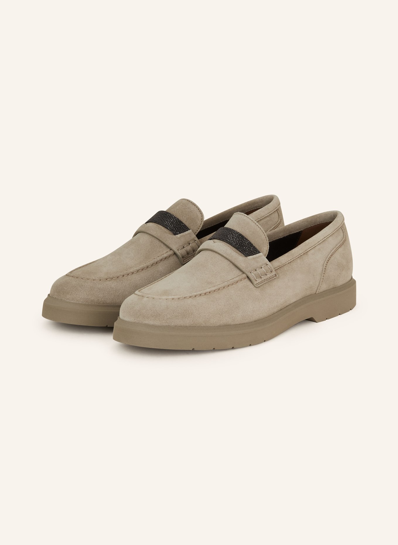 BRUNELLO CUCINELLI Penny loafers, Color: TAUPE (Image 1)