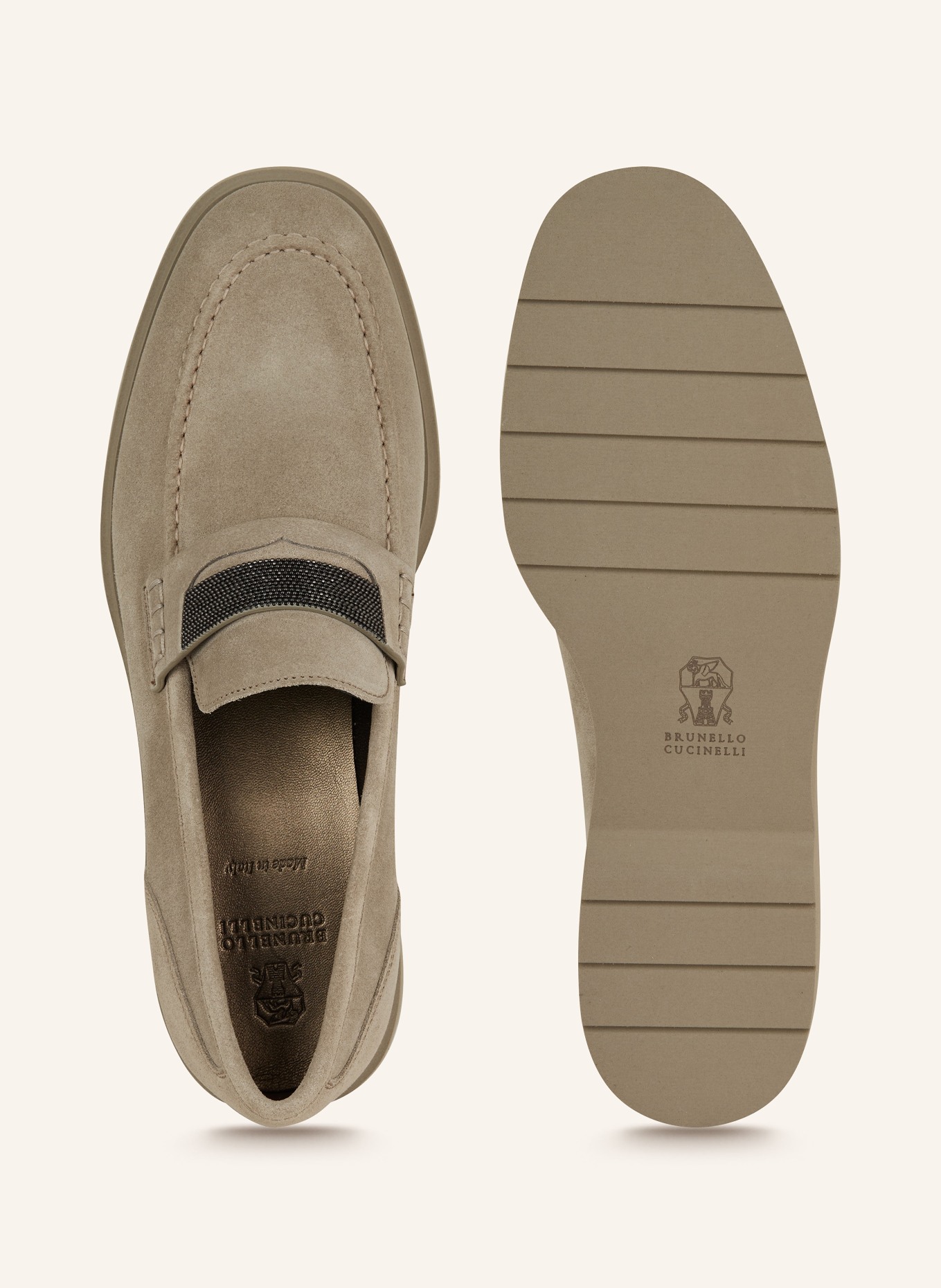 BRUNELLO CUCINELLI Penny loafers, Kolor: SZAROBRĄZOWY (Obrazek 5)