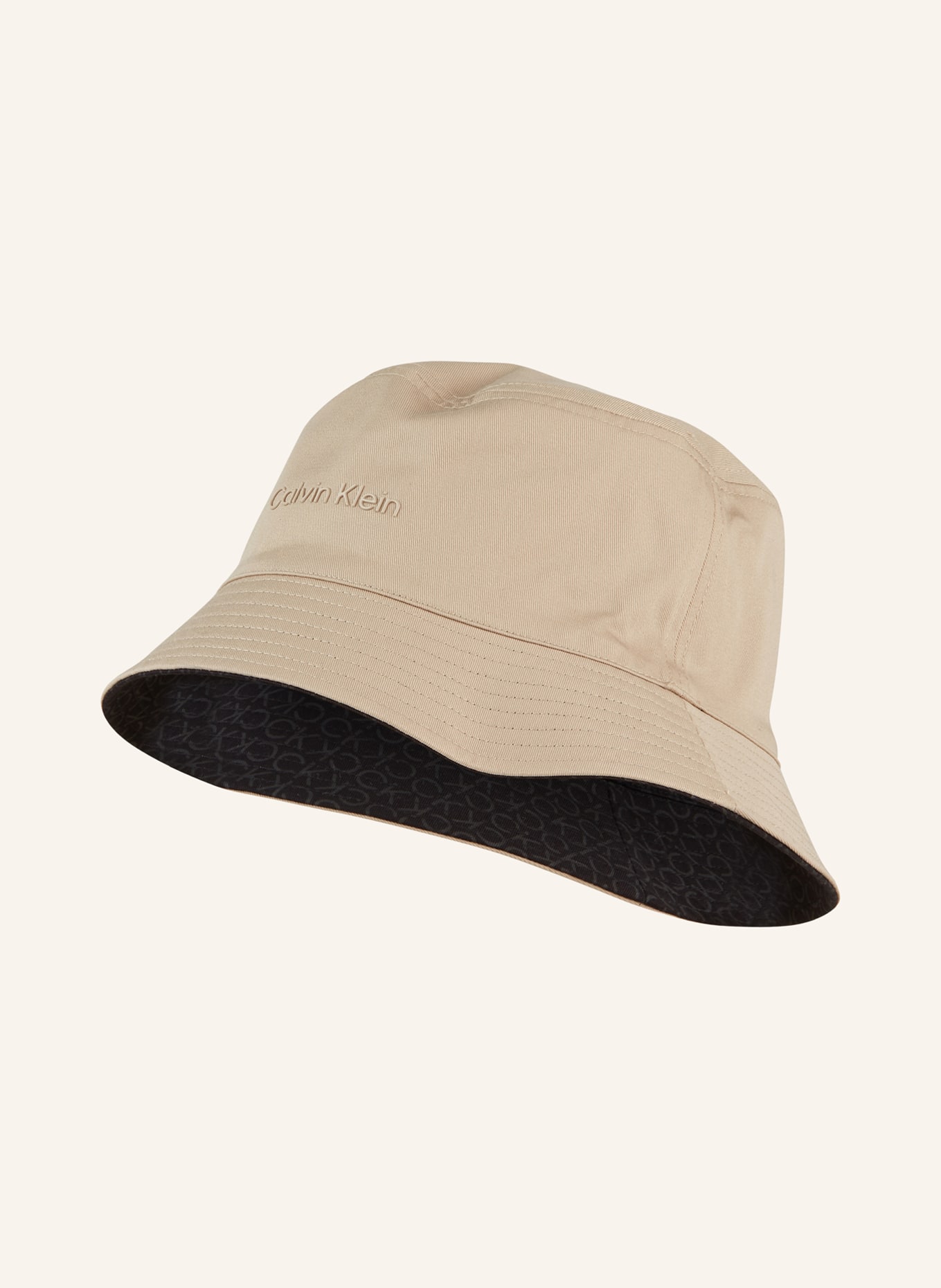 Calvin Klein Oboustranný klobouk Bucket Hat, Barva: BÉŽOVÁ (Obrázek 1)