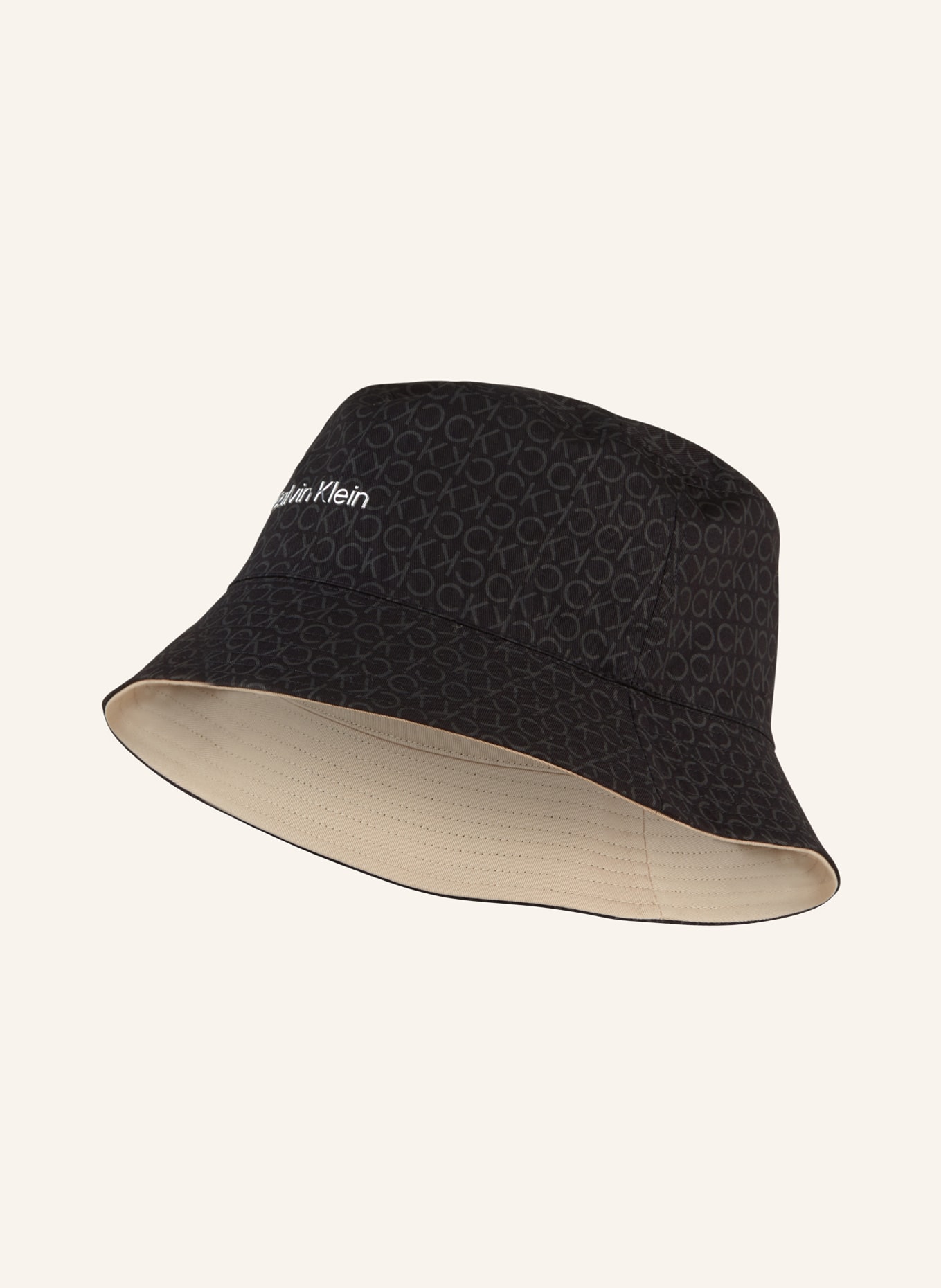 Calvin Klein Oboustranný klobouk Bucket Hat, Barva: BÉŽOVÁ (Obrázek 4)