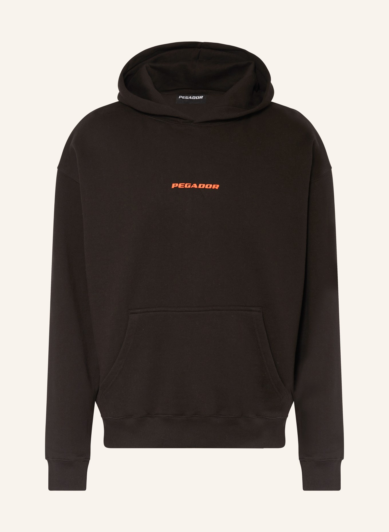 PEGADOR Oversized hoodie, Color: BLACK/ SALMON (Image 1)