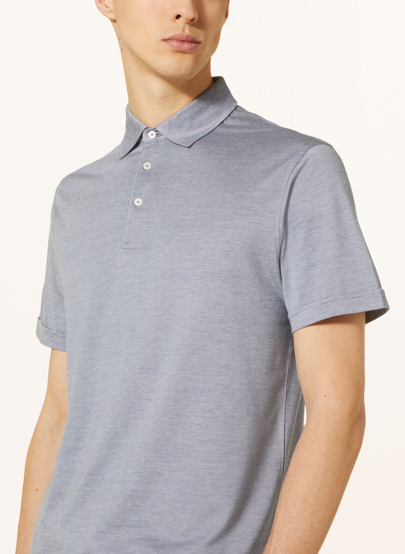 HACKETT LONDON Jersey polo short classic fit, Color: BLUE GRAY (Image 4)