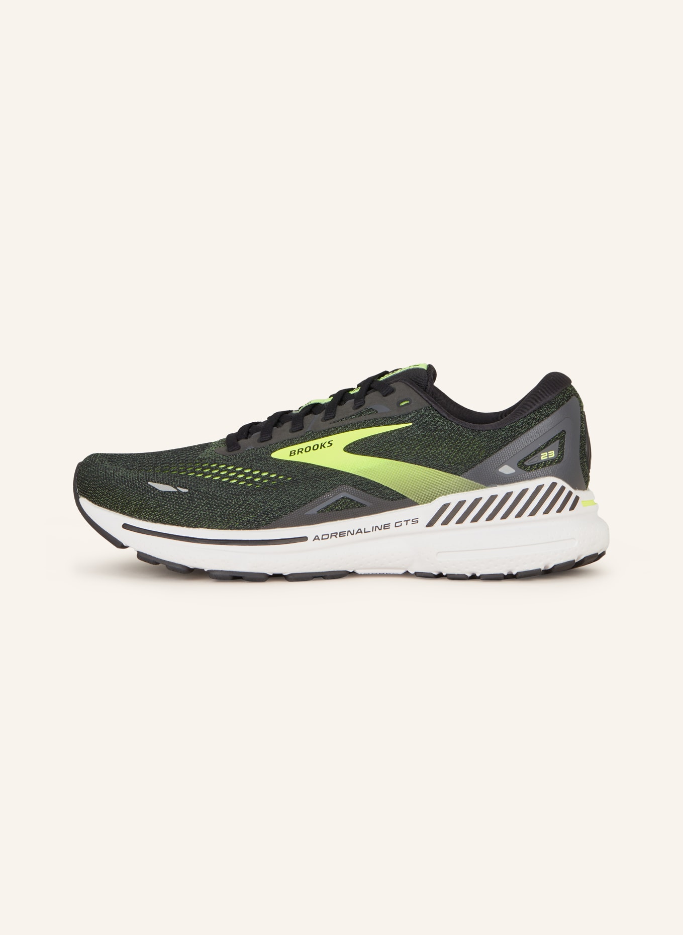BROOKS Running shoes ADRENALINE GTS 23, Color: BLACK/ NEON YELLOW (Image 4)