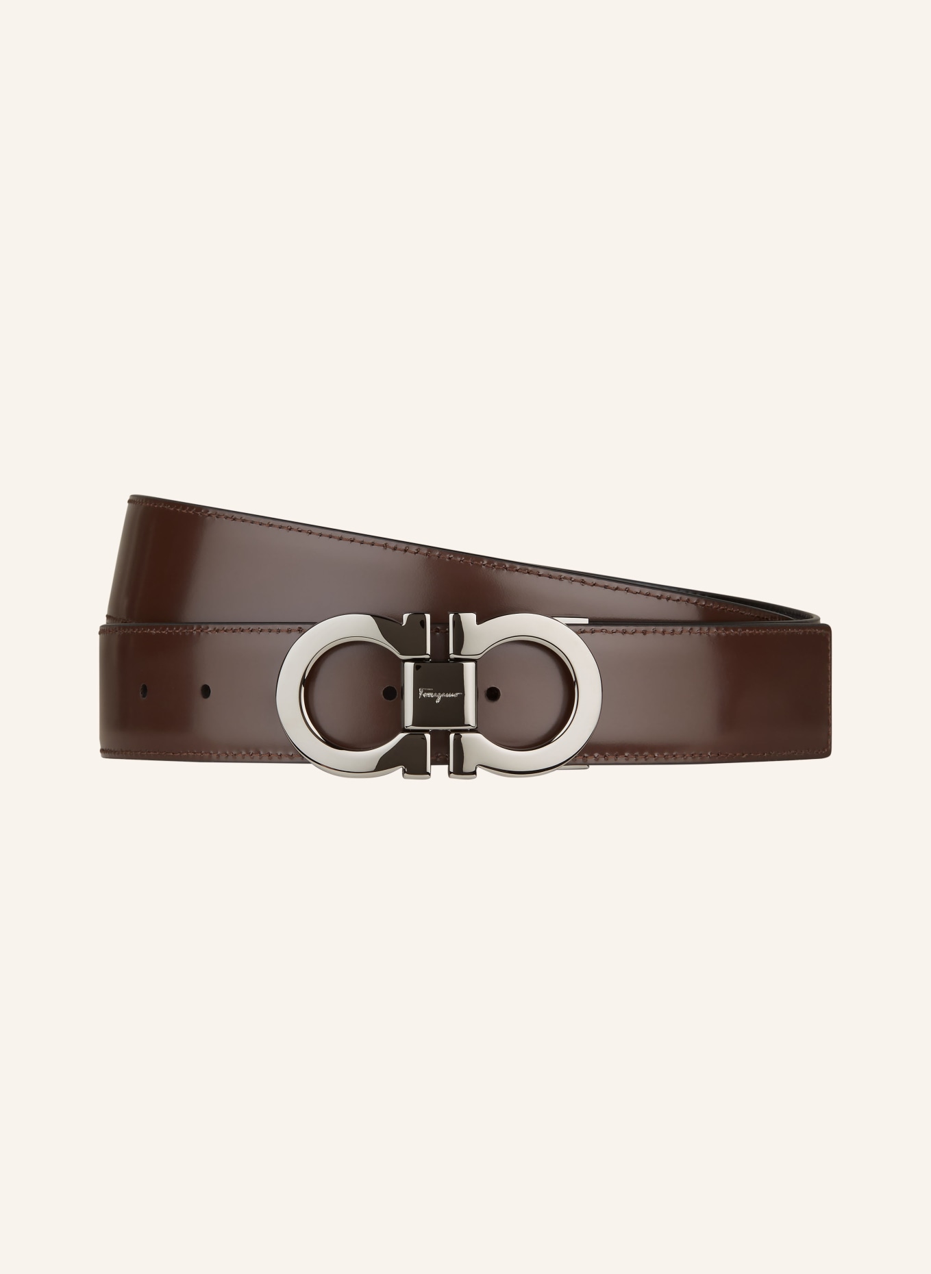 FERRAGAMO Reversible leather belt, Color: BLACK (Image 3)