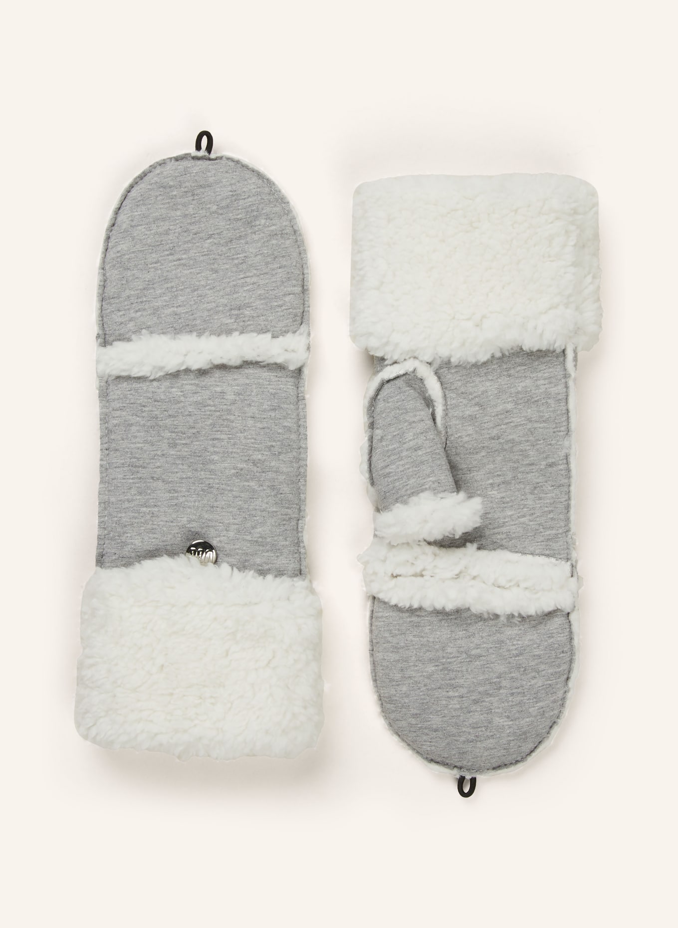 UGG Mittens with faux fur, Color: GRAY (Image 1)