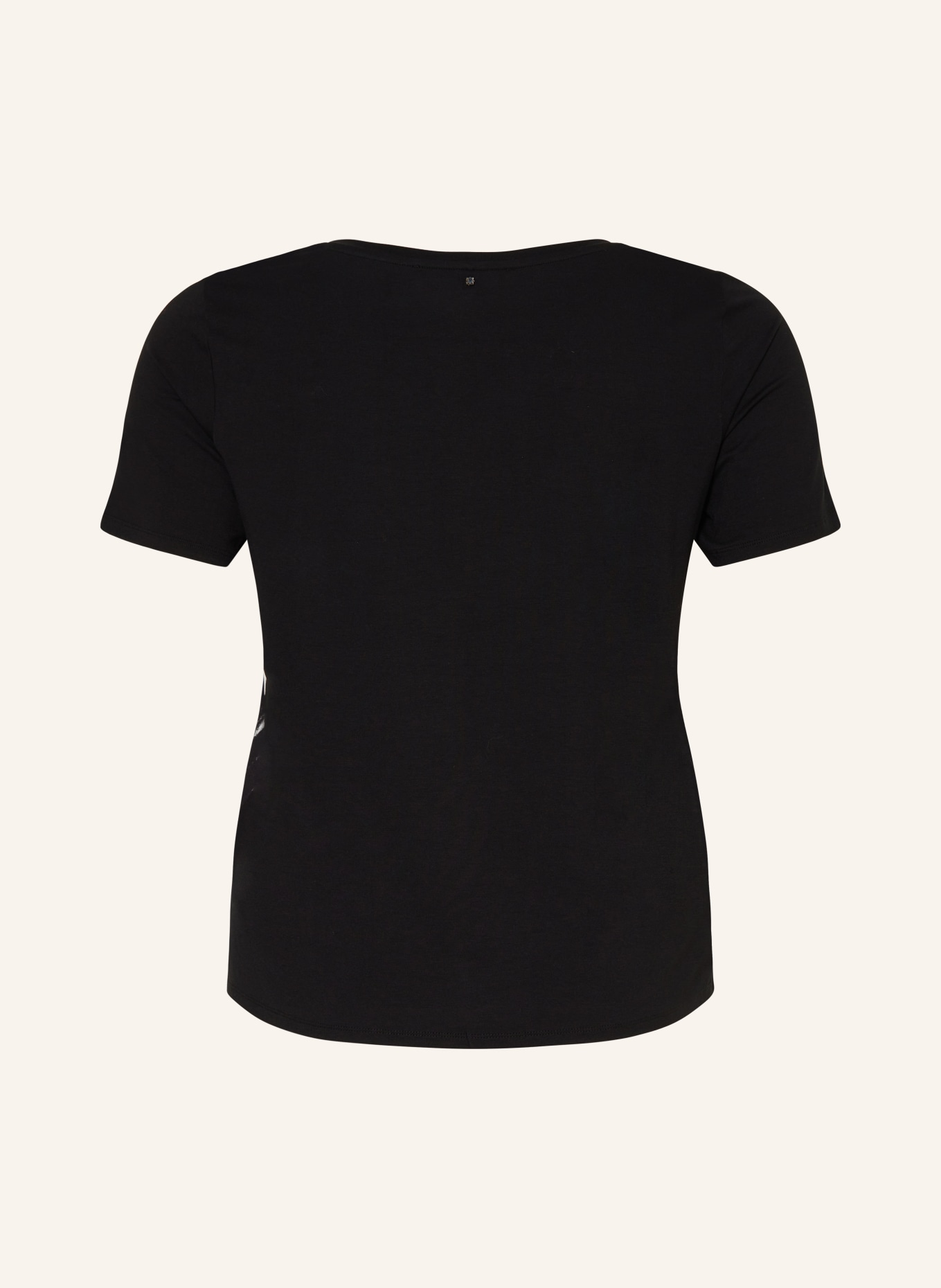 MARINA RINALDI SPORT T-shirt in mixed materials, Color: BLACK/ WHITE/ PINK (Image 2)