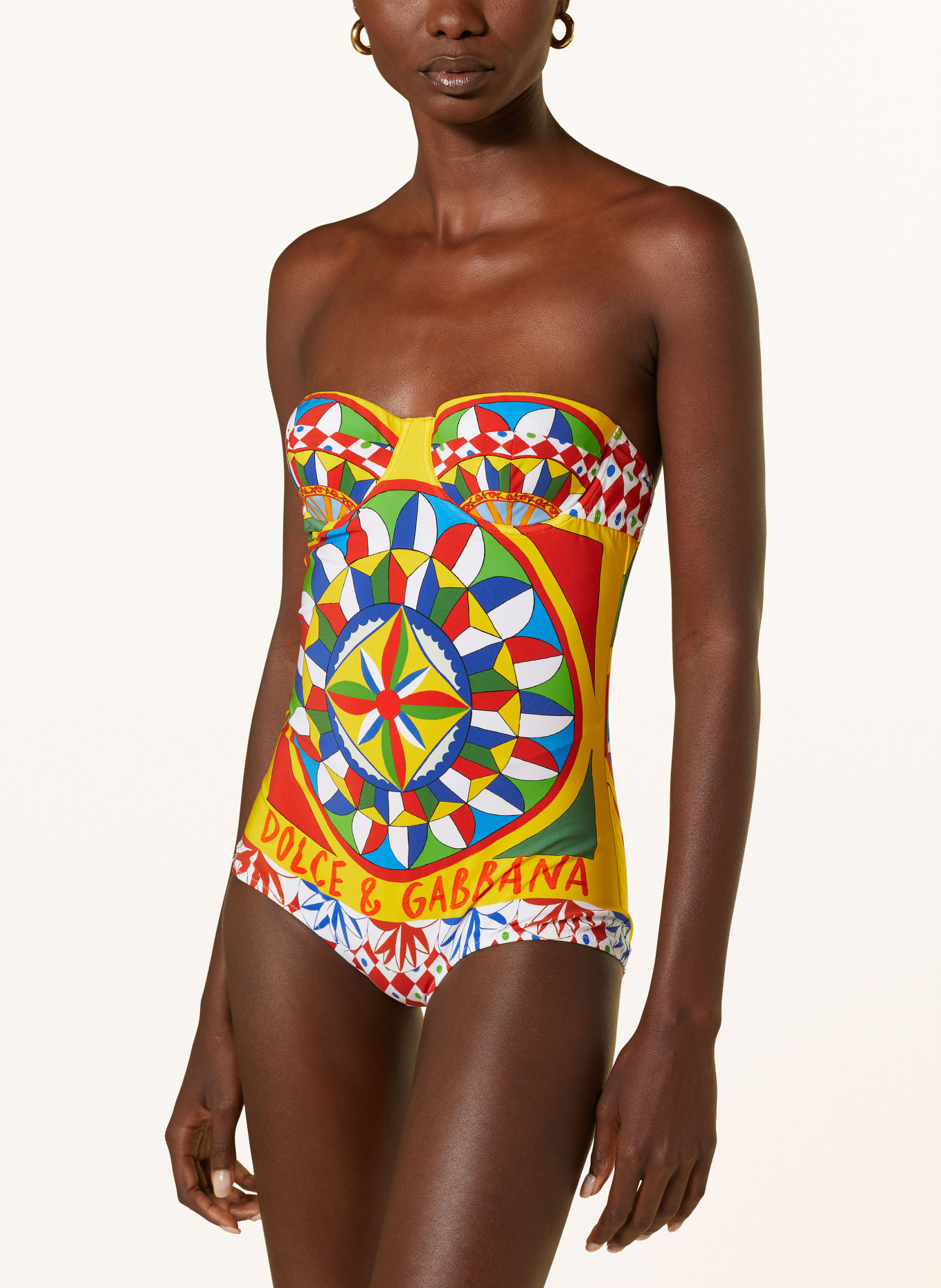 DOLCE & GABBANA Underwire swimsuit, Color: DARK YELLOW/ RED/ BLUE (Image 6)